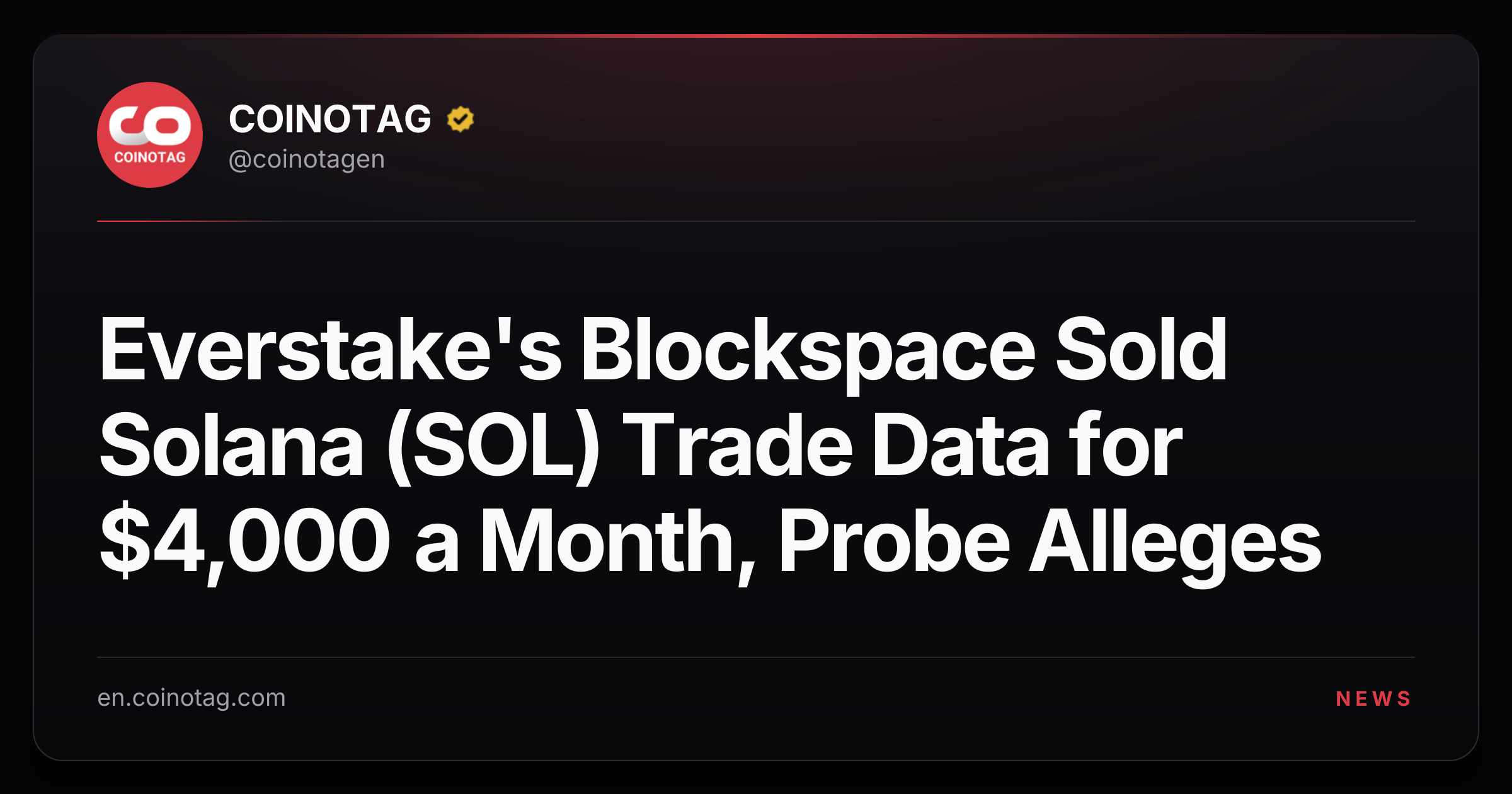 Everstake's Blockspace Sold Solana (SOL) Trade Data for $4,000 a Month, Probe Alleges