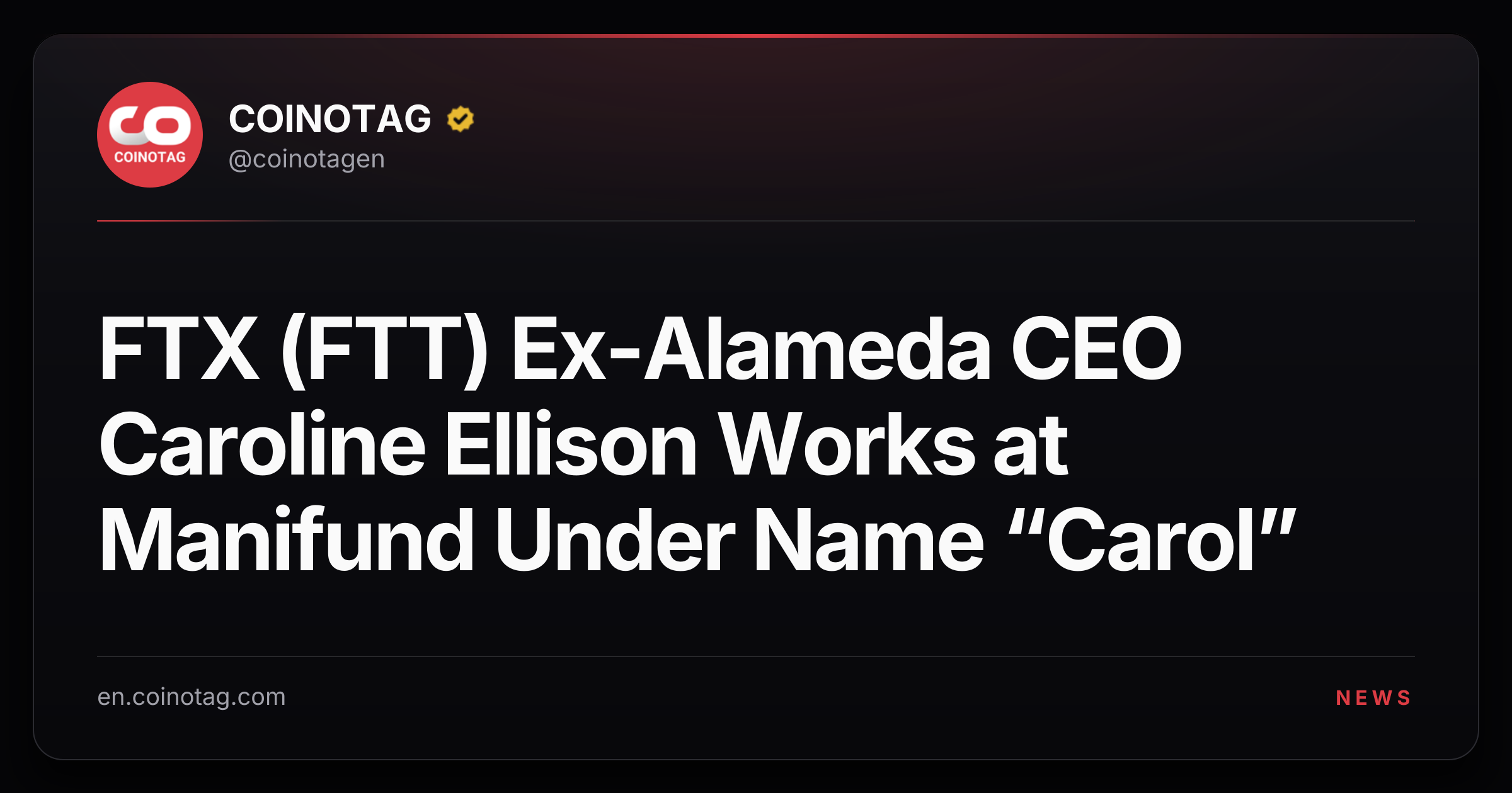 FTX (FTT) Ex-Alameda CEO Caroline Ellison Works at Manifund Under Name “Carol”