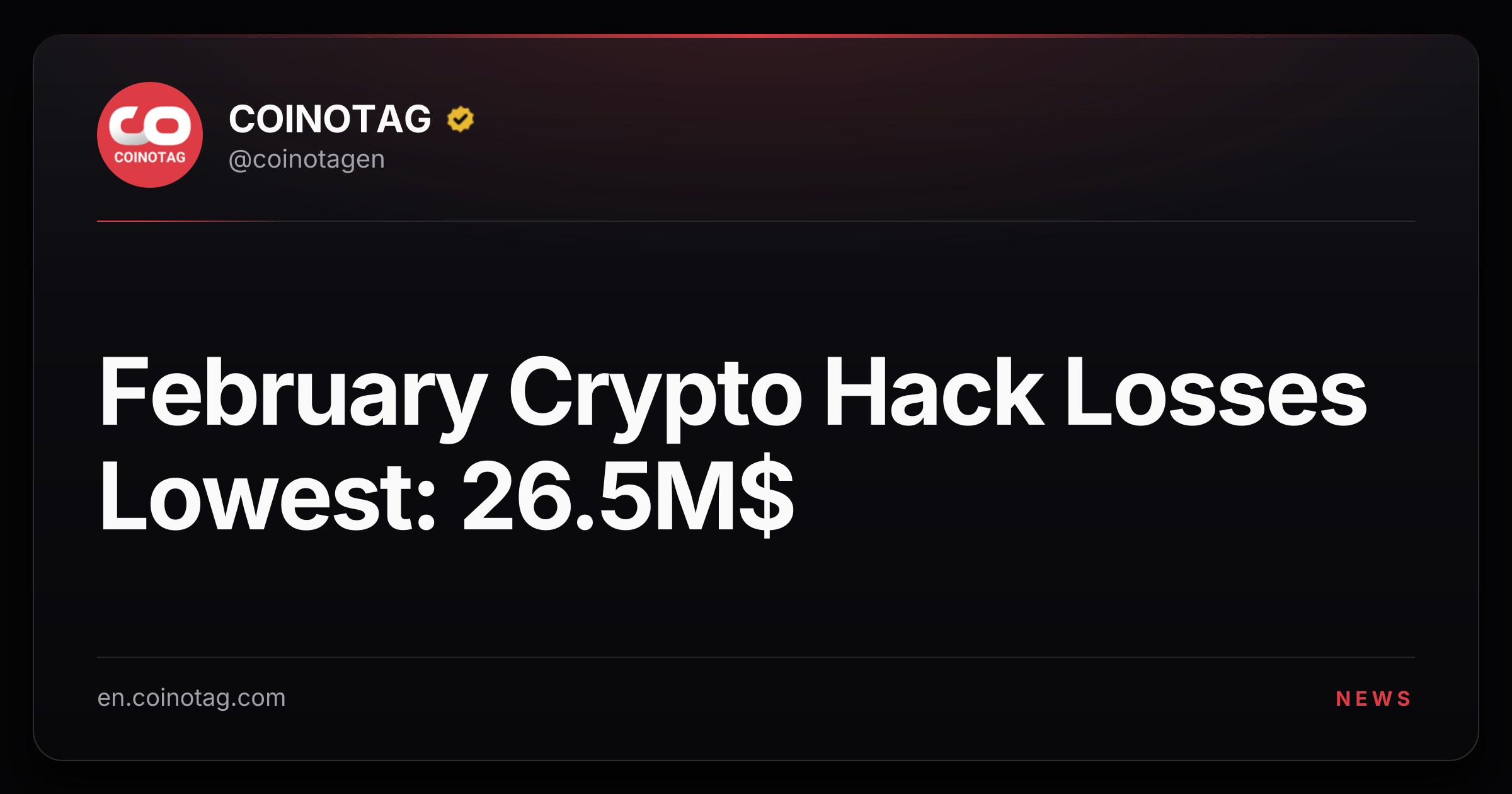February Crypto Hack Losses Lowest: 26.5M$