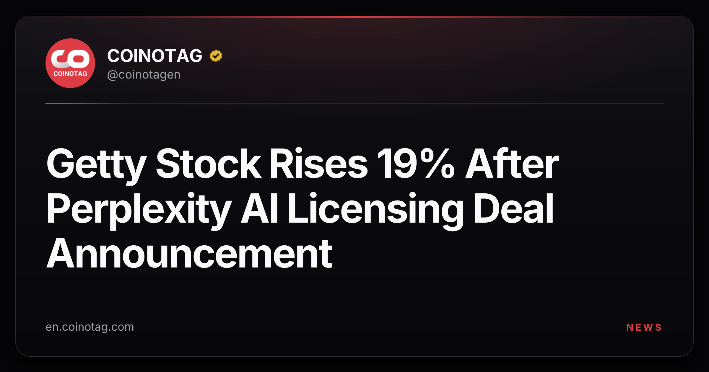 Getty Stock Rises 19% After Perplexity AI Licensing Deal Announcement