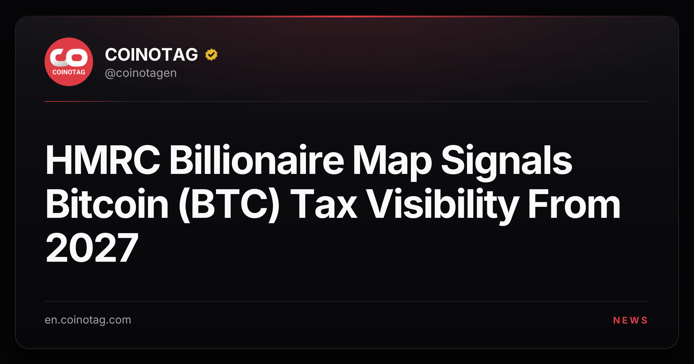 HMRC Billionaire Map Signals Bitcoin (BTC) Tax Visibility From 2027