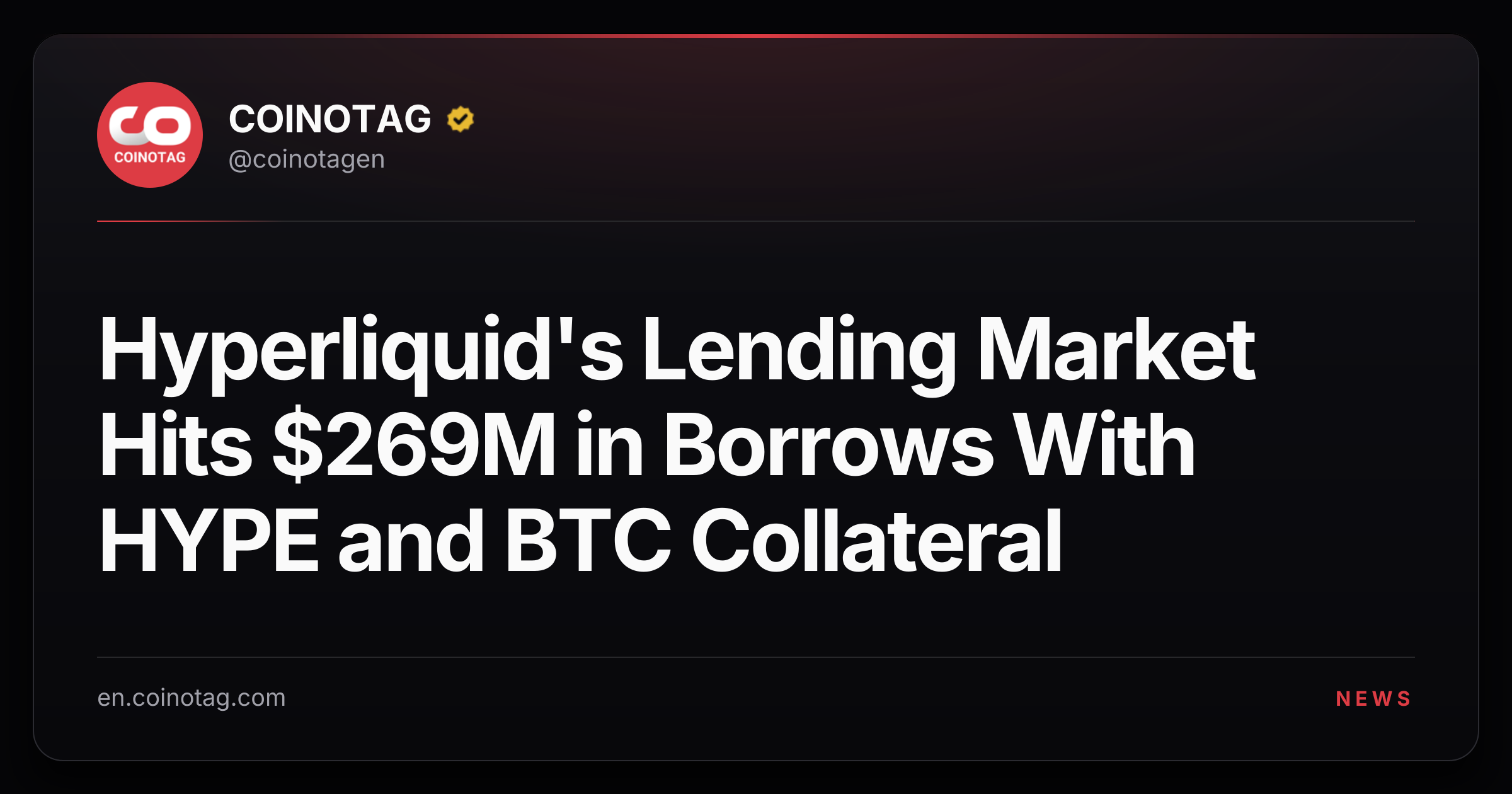 Hyperliquid's Lending Market Hits $269M in Borrows With HYPE and BTC Collateral