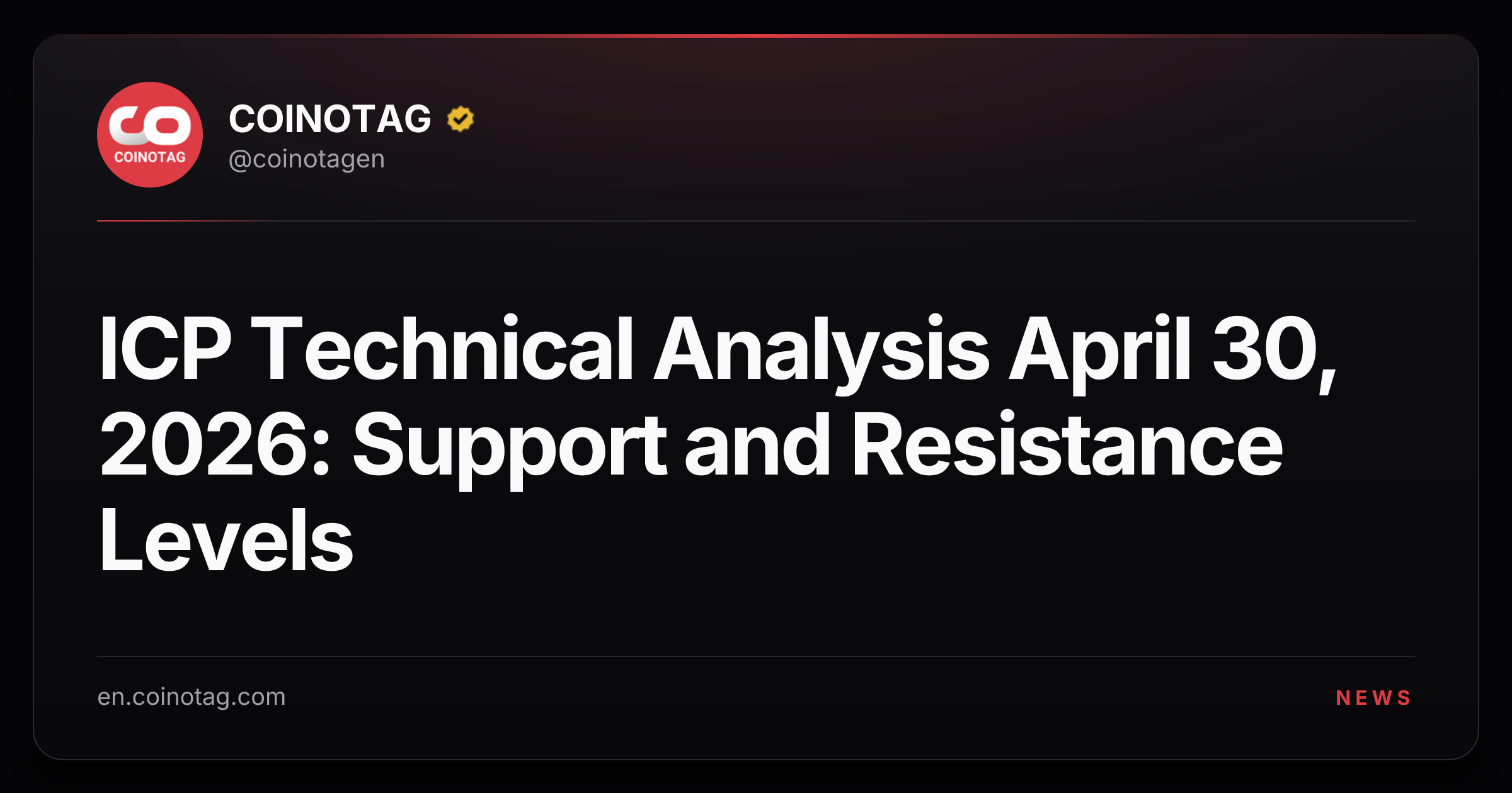 ICP Technical Analysis April 30, 2026: Support and Resistance Levels