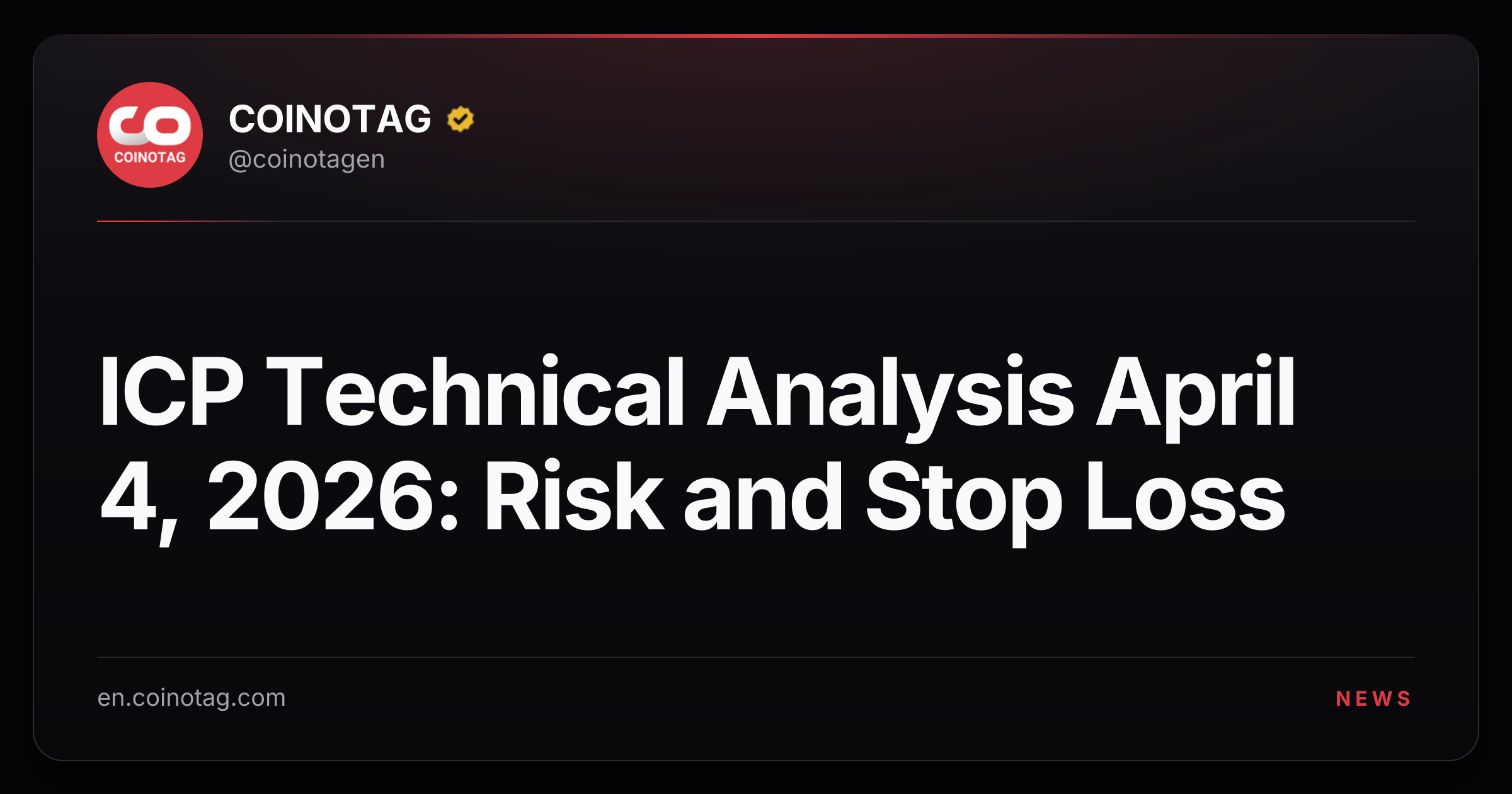 ICP Technical Analysis April 4, 2026: Risk and Stop Loss
