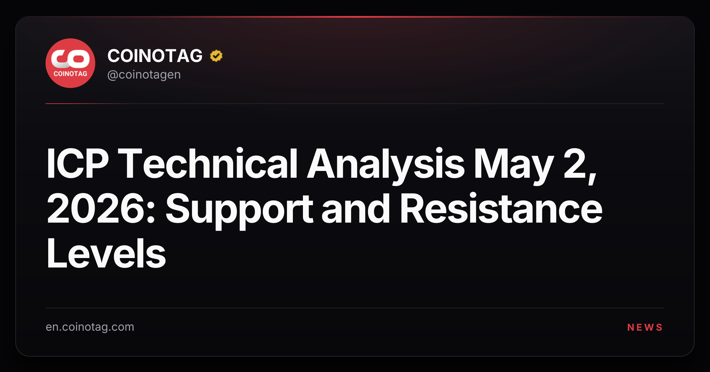 ICP Technical Analysis May 2, 2026: Support and Resistance Levels