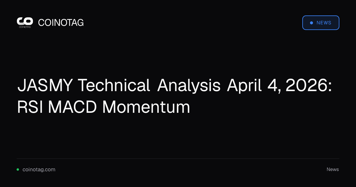 JASMY Technical Analysis April 4, 2026: RSI MACD Momentum