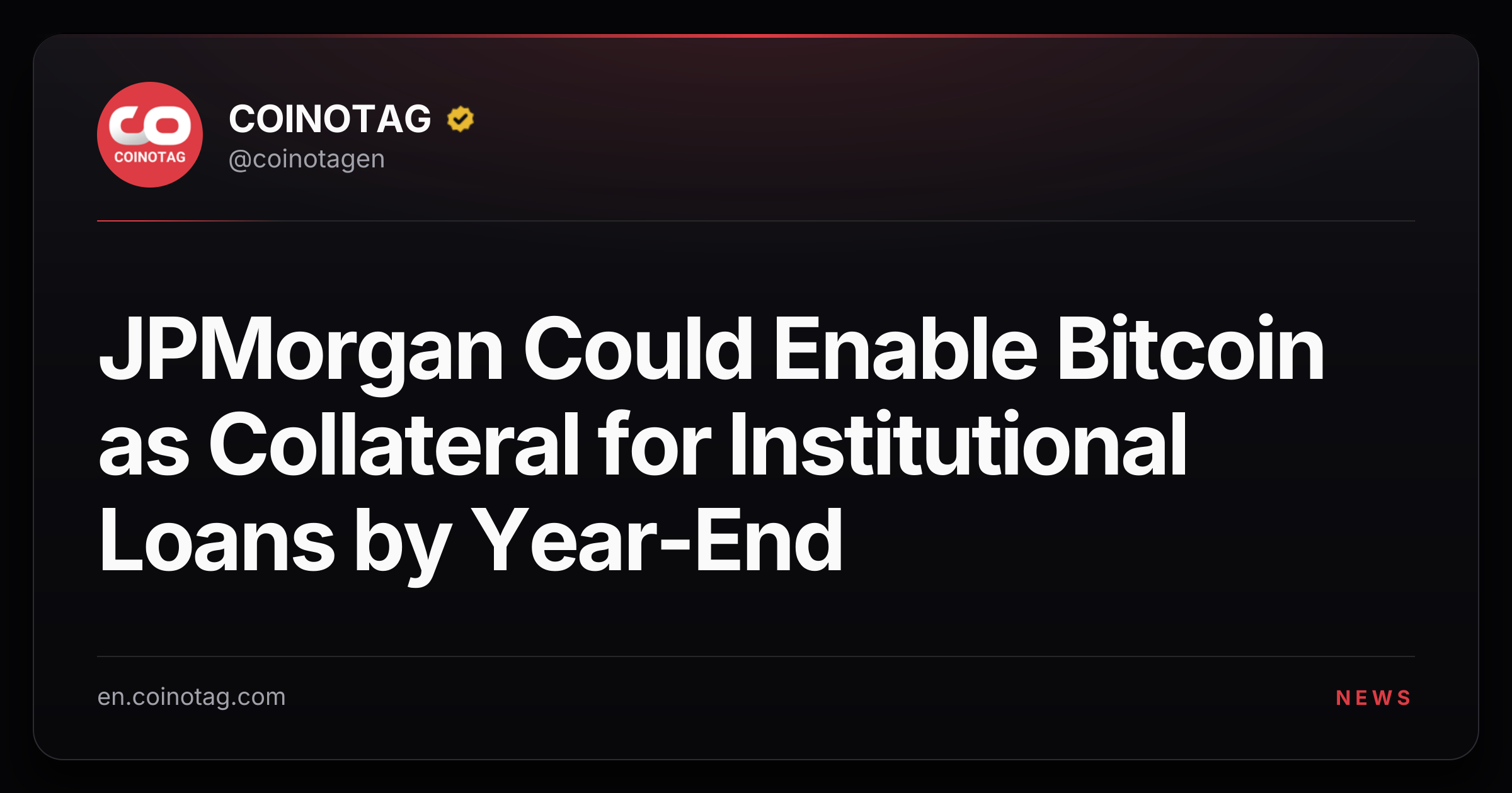 JPMorgan Could Enable Bitcoin as Collateral for Institutional Loans by Year-End
