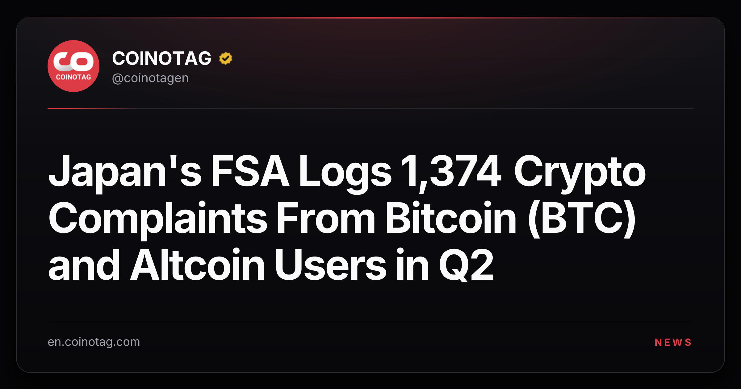 Japan's FSA Logs 1,374 Crypto Complaints From Bitcoin (BTC) and Altcoin Users in Q2
