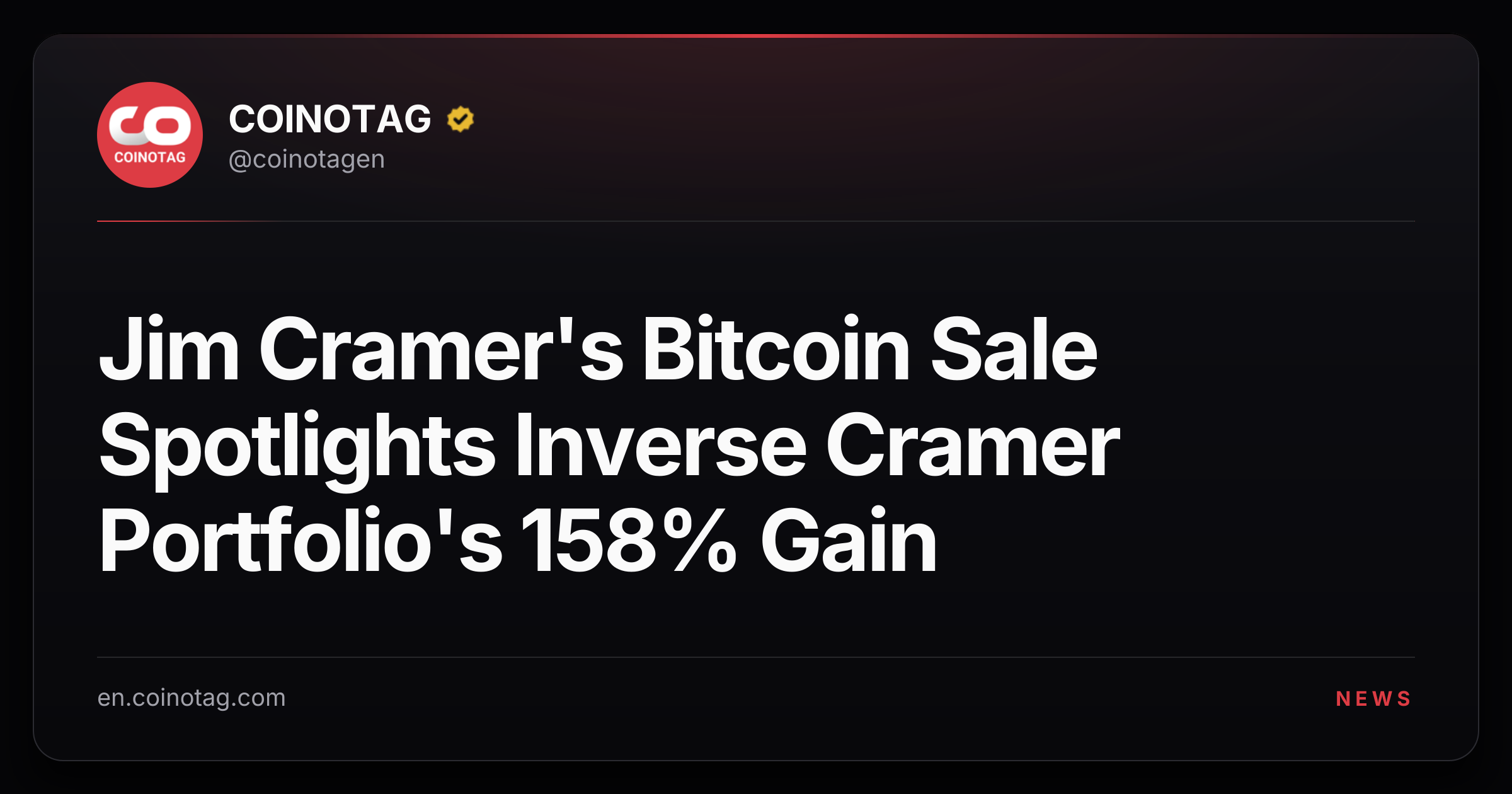 Jim Cramer's Bitcoin Sale Spotlights Inverse Cramer Portfolio's 158% Gain