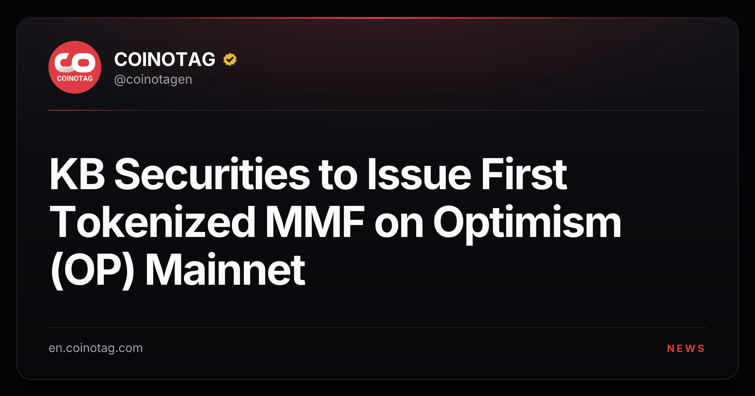 KB Securities to Issue First Tokenized MMF on Optimism (OP) Mainnet
