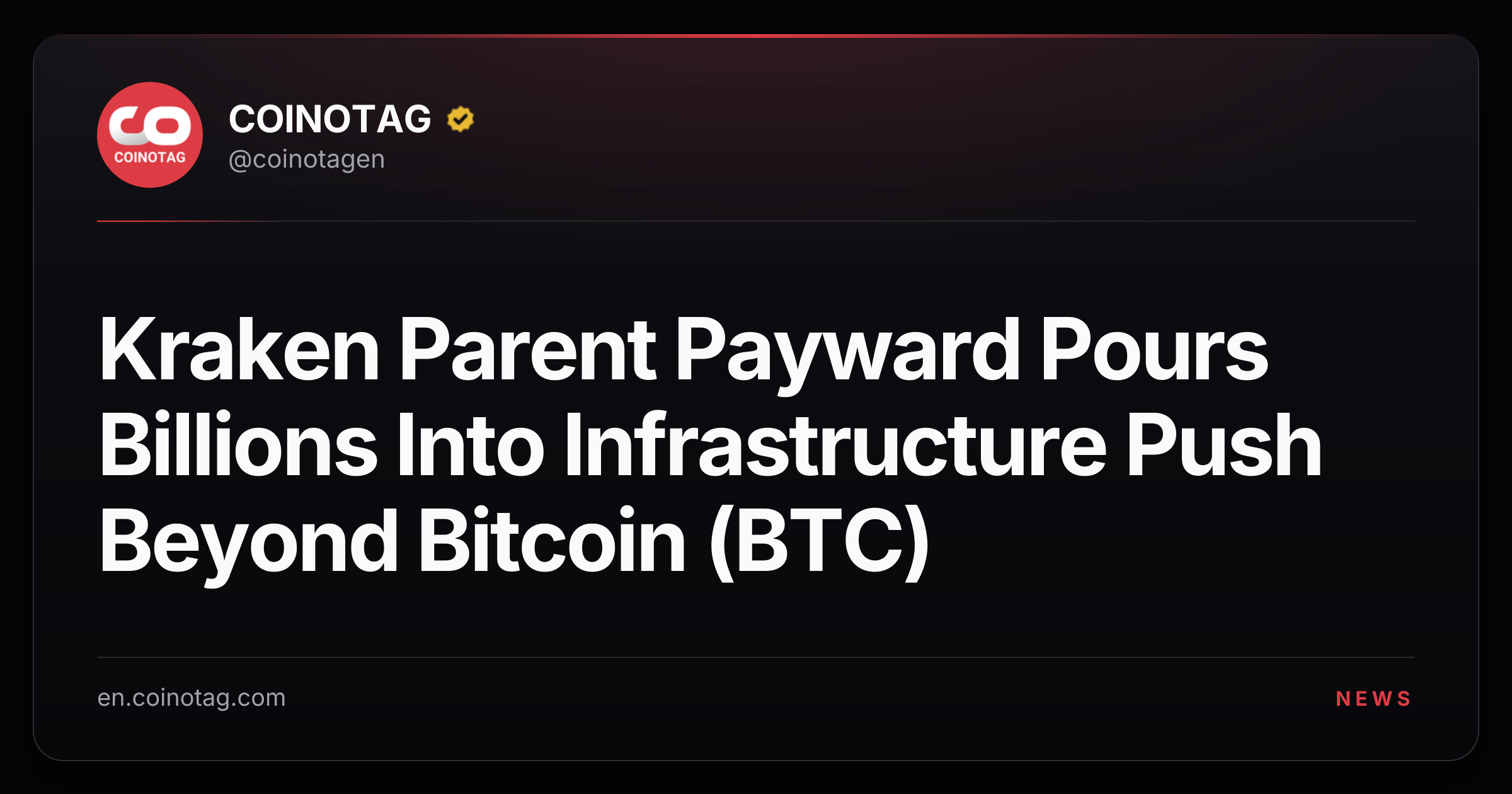 Kraken Parent Payward Pours Billions Into Infrastructure Push Beyond Bitcoin (BTC)