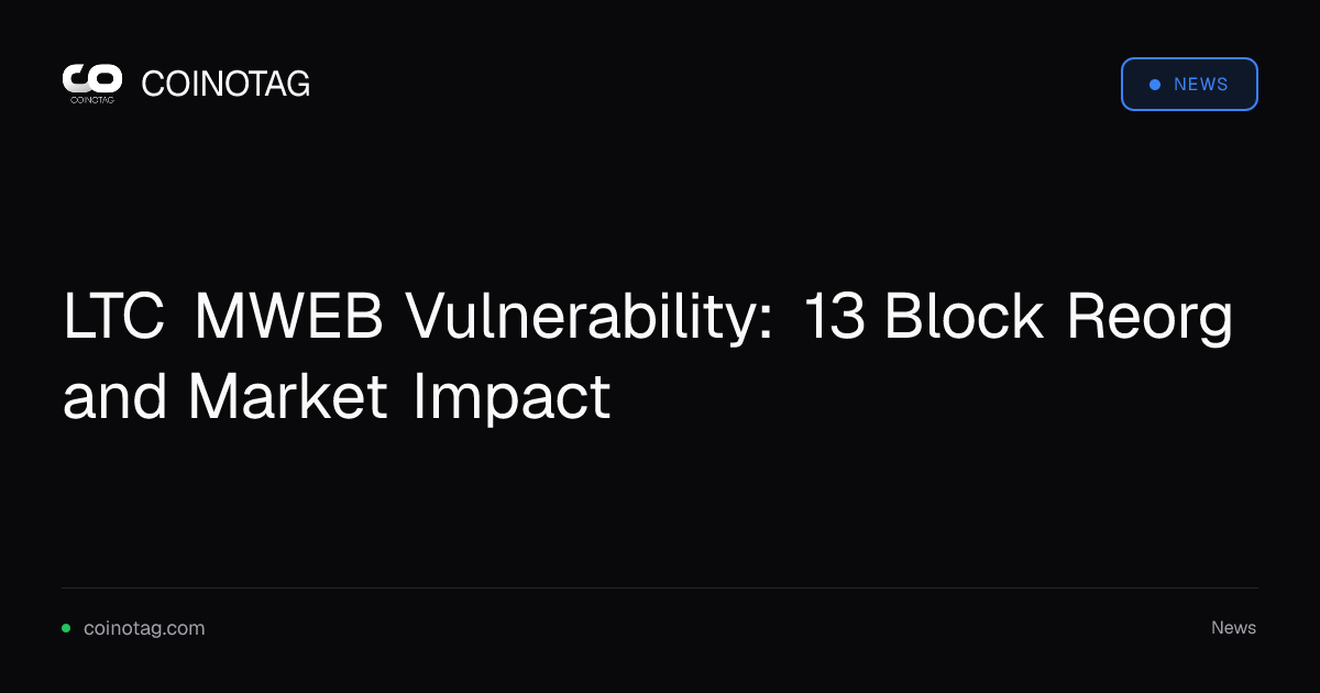 LTC MWEB Vulnerability: 13 Block Reorg and Market Impact