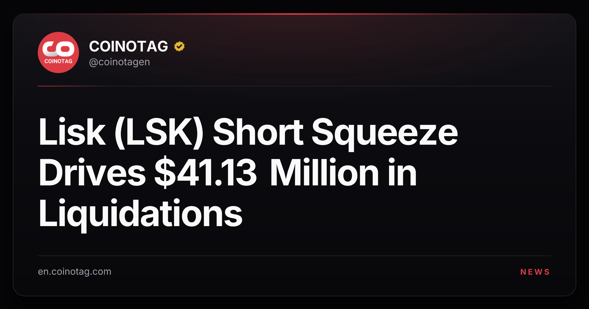 Lisk (LSK) Short Squeeze Drives $41.13 Million in Liquidations