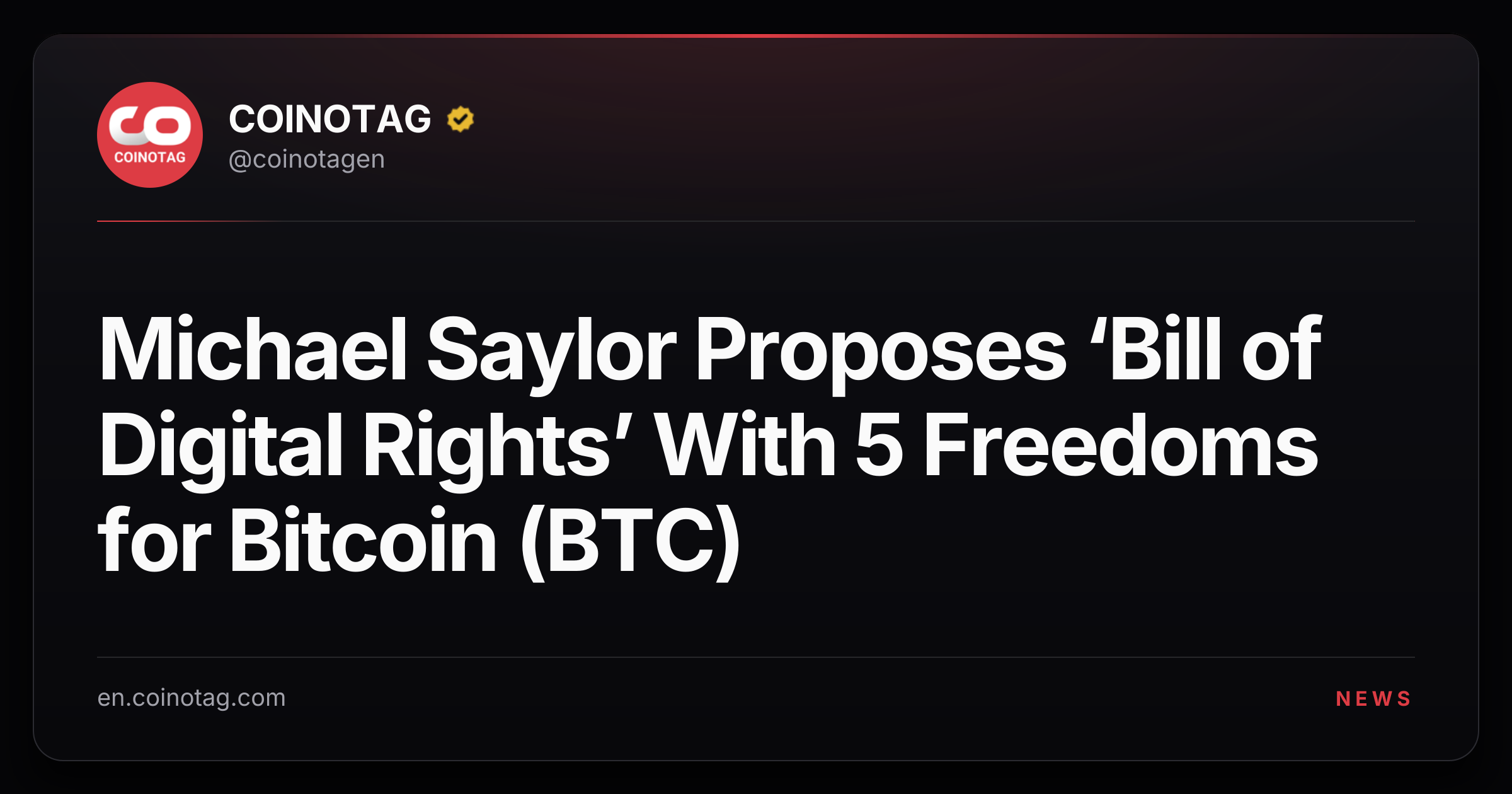 Michael Saylor Proposes ‘Bill of Digital Rights’ With 5 Freedoms for Bitcoin (BTC)