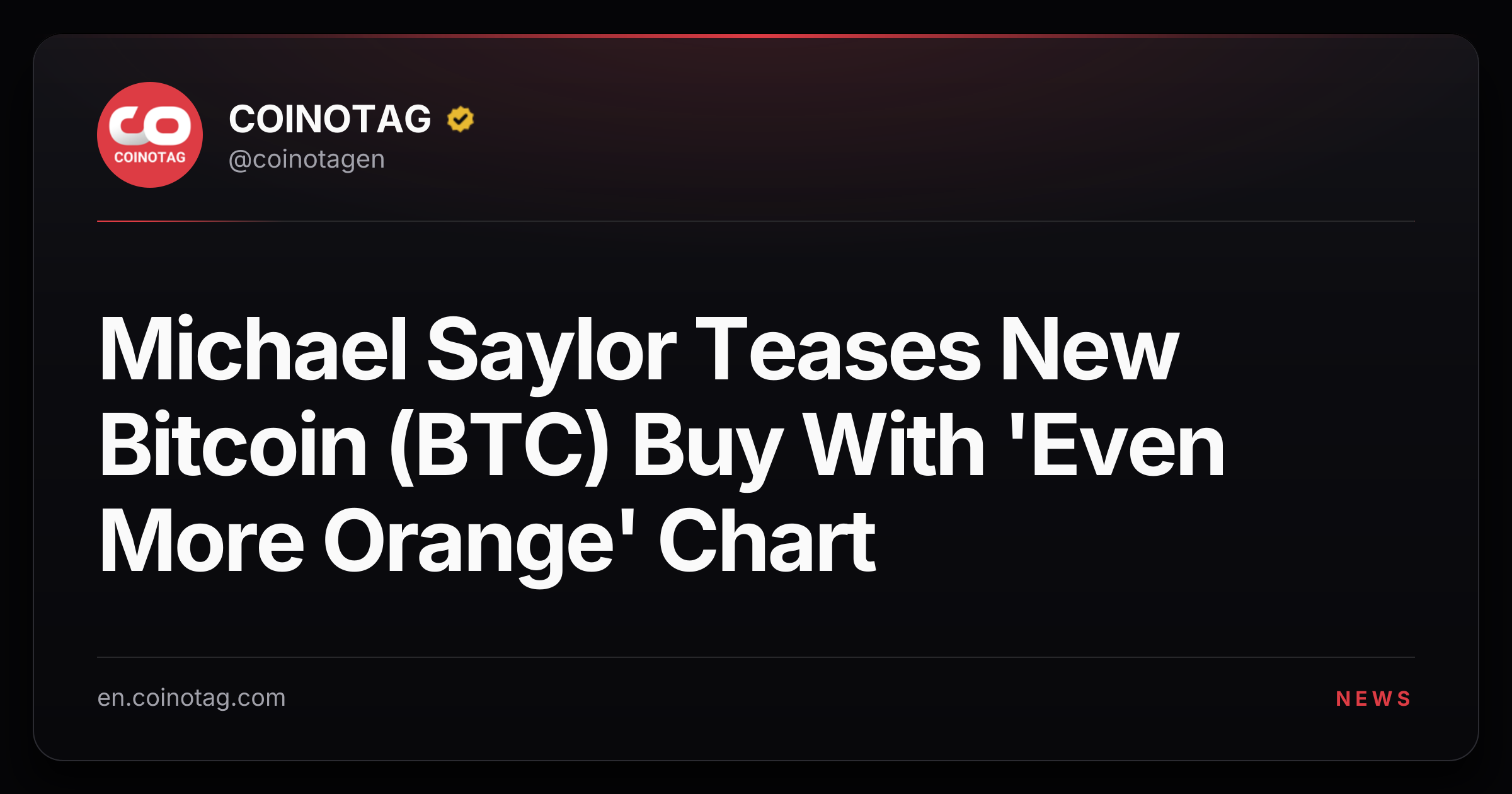 Michael Saylor Teases New Bitcoin (BTC) Buy With 'Even More Orange' Chart