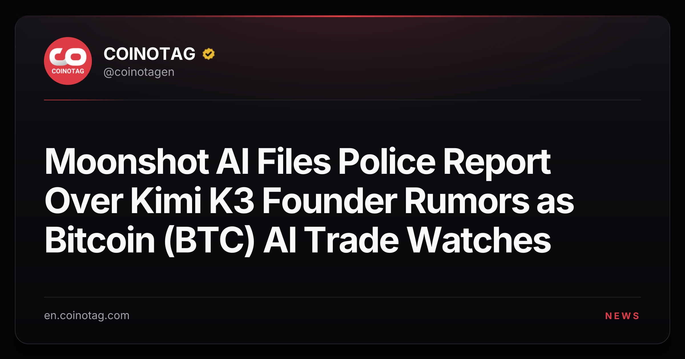 Moonshot AI Files Police Report Over Kimi K3 Founder Rumors as Bitcoin (BTC) AI Trade Watches