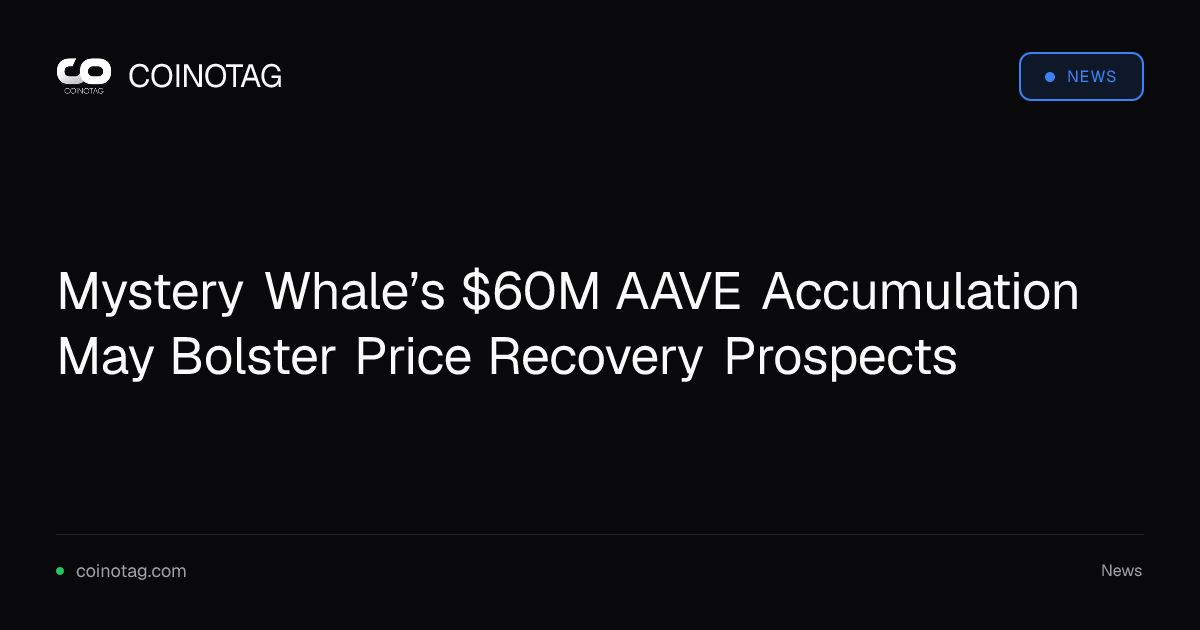 Mystery Whale’s $60M AAVE Accumulation May Bolster Price Recovery Prospects