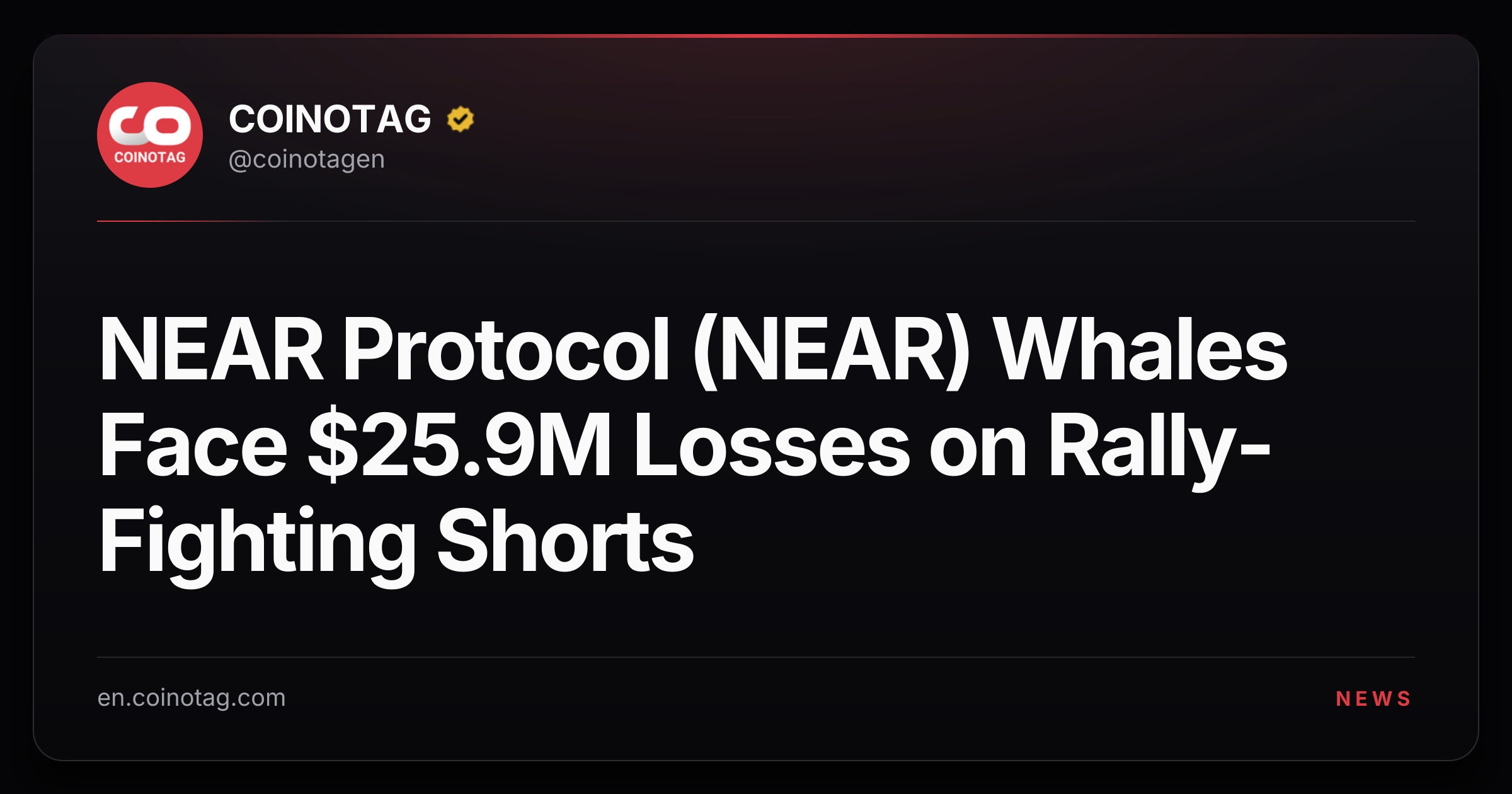 NEAR Protocol (NEAR) Whales Face $25.9M Losses on Rally-Fighting Shorts