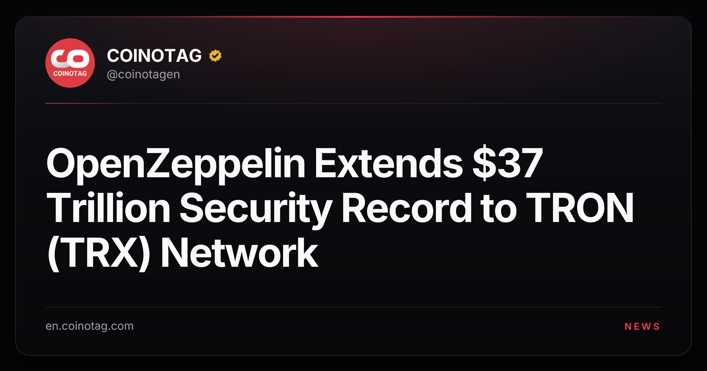 OpenZeppelin Extends $37 Trillion Security Record to TRON (TRX) Network
