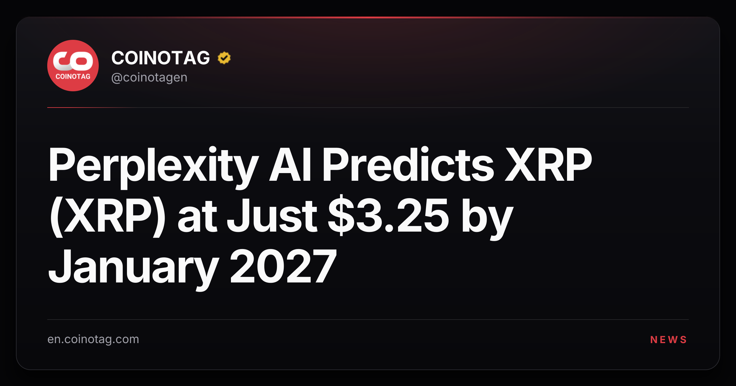 Perplexity AI Predicts XRP (XRP) at Just $3.25 by January 2027
