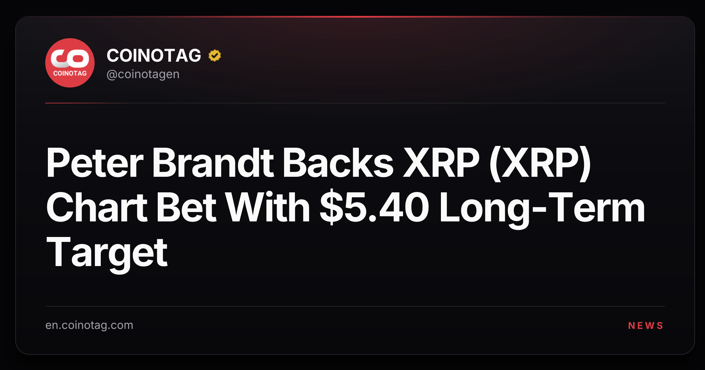Peter Brandt Backs XRP (XRP) Chart Bet With $5.40 Long-Term Target