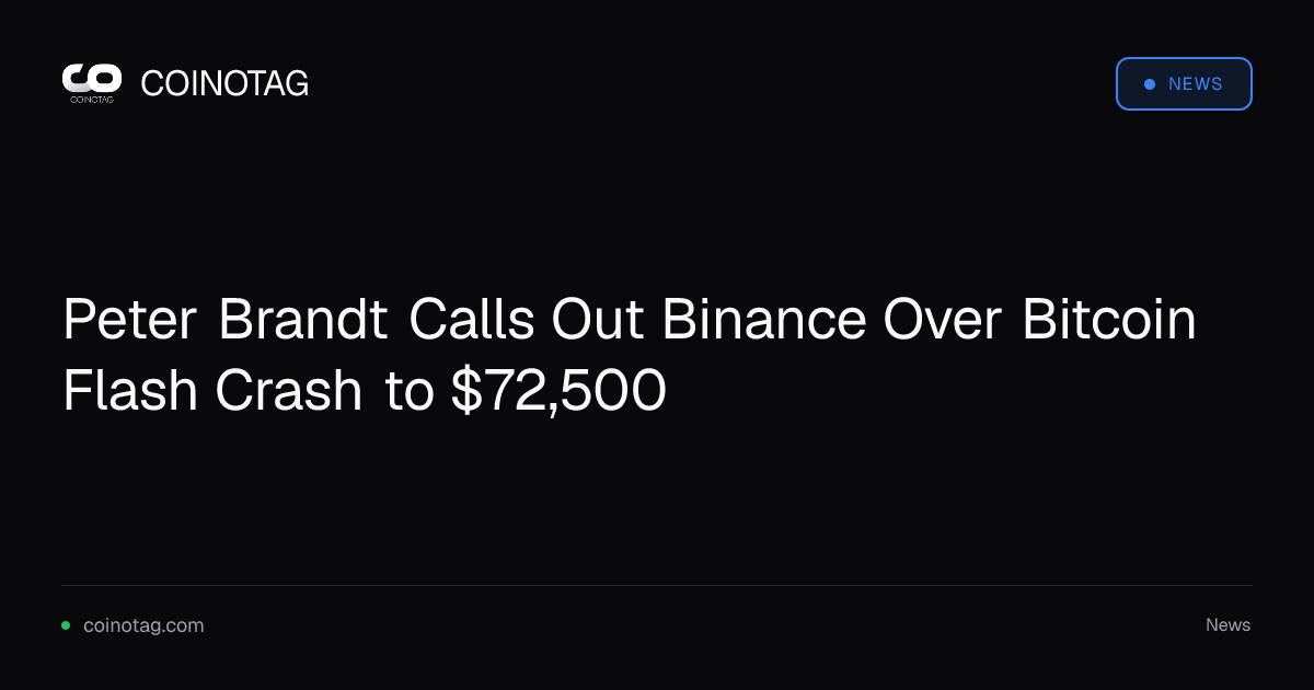 Peter Brandt Calls Out Binance Over Bitcoin Flash Crash to $72,500