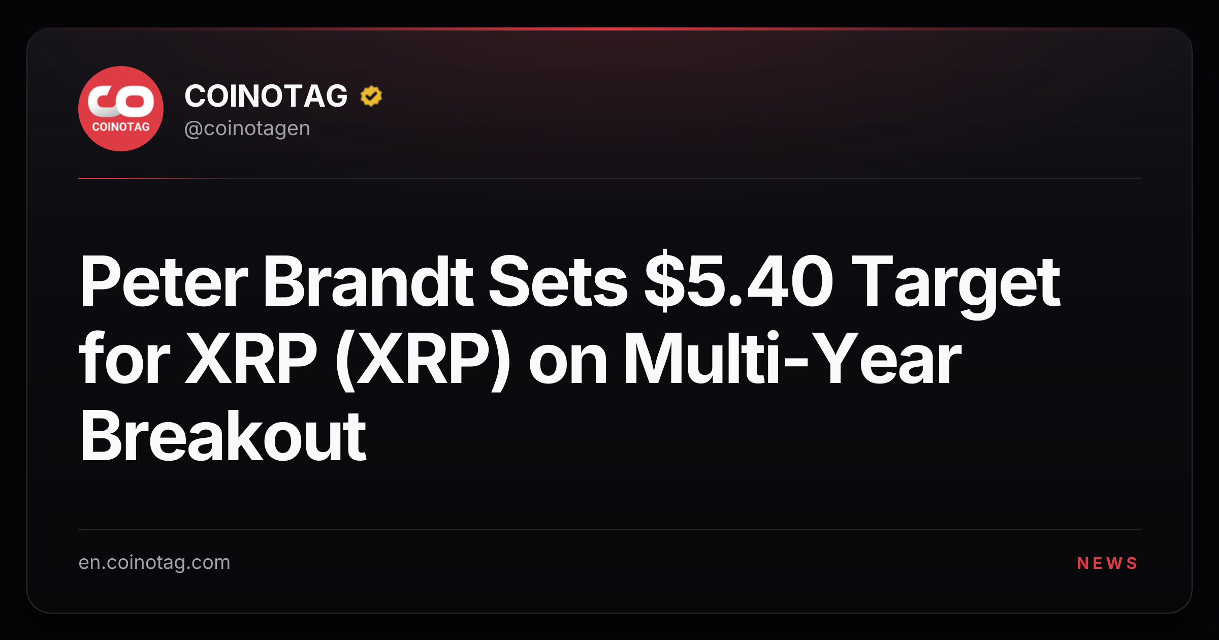 Peter Brandt Sets $5.40 Target for XRP (XRP) on Multi-Year Breakout