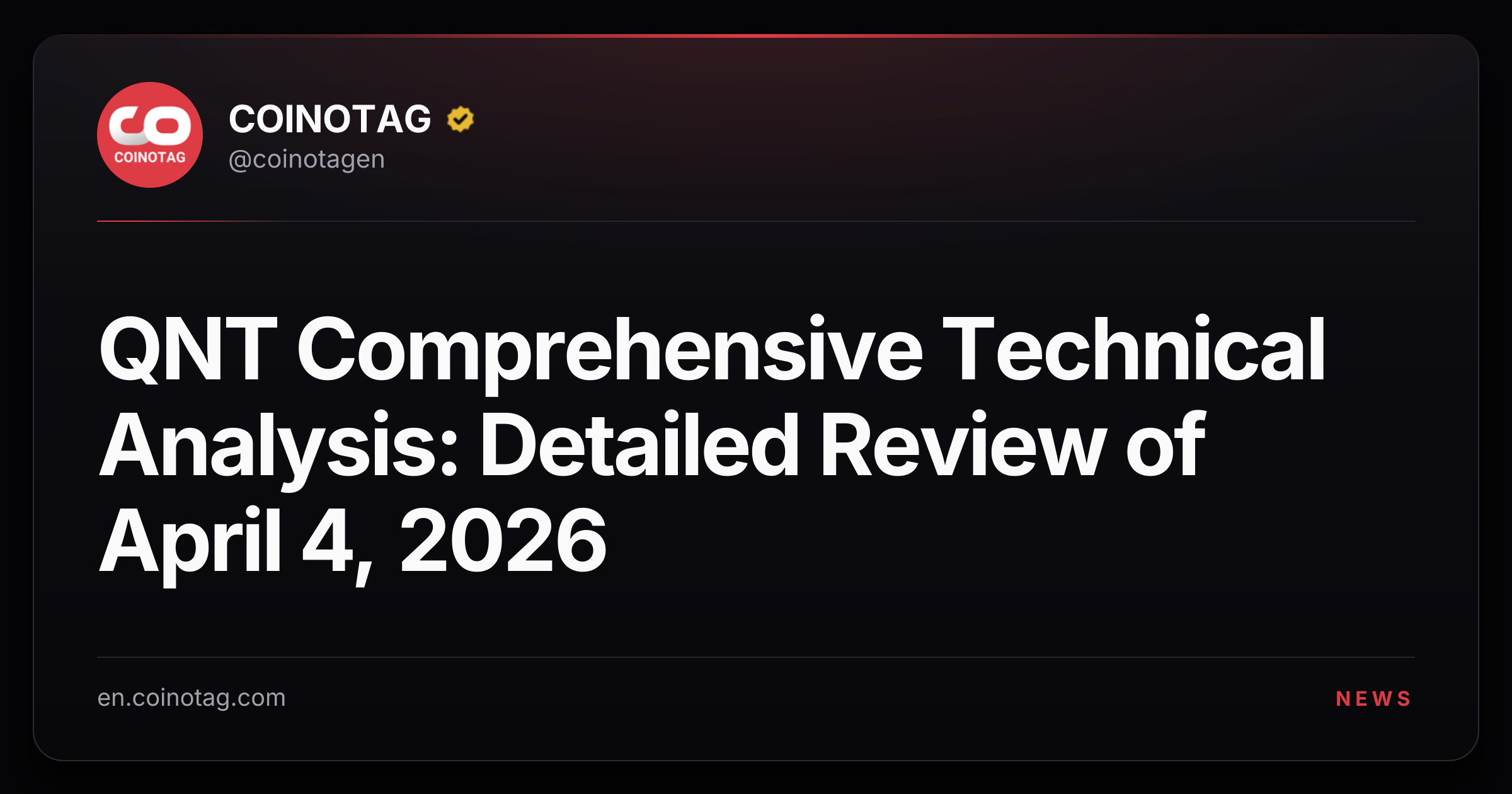 QNT Comprehensive Technical Analysis: Detailed Review of April 4, 2026