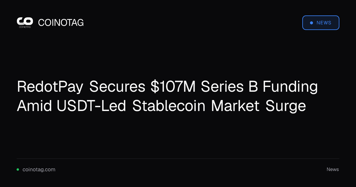 RedotPay Secures $107M Series B Funding Amid USDT-Led Stablecoin Market Surge