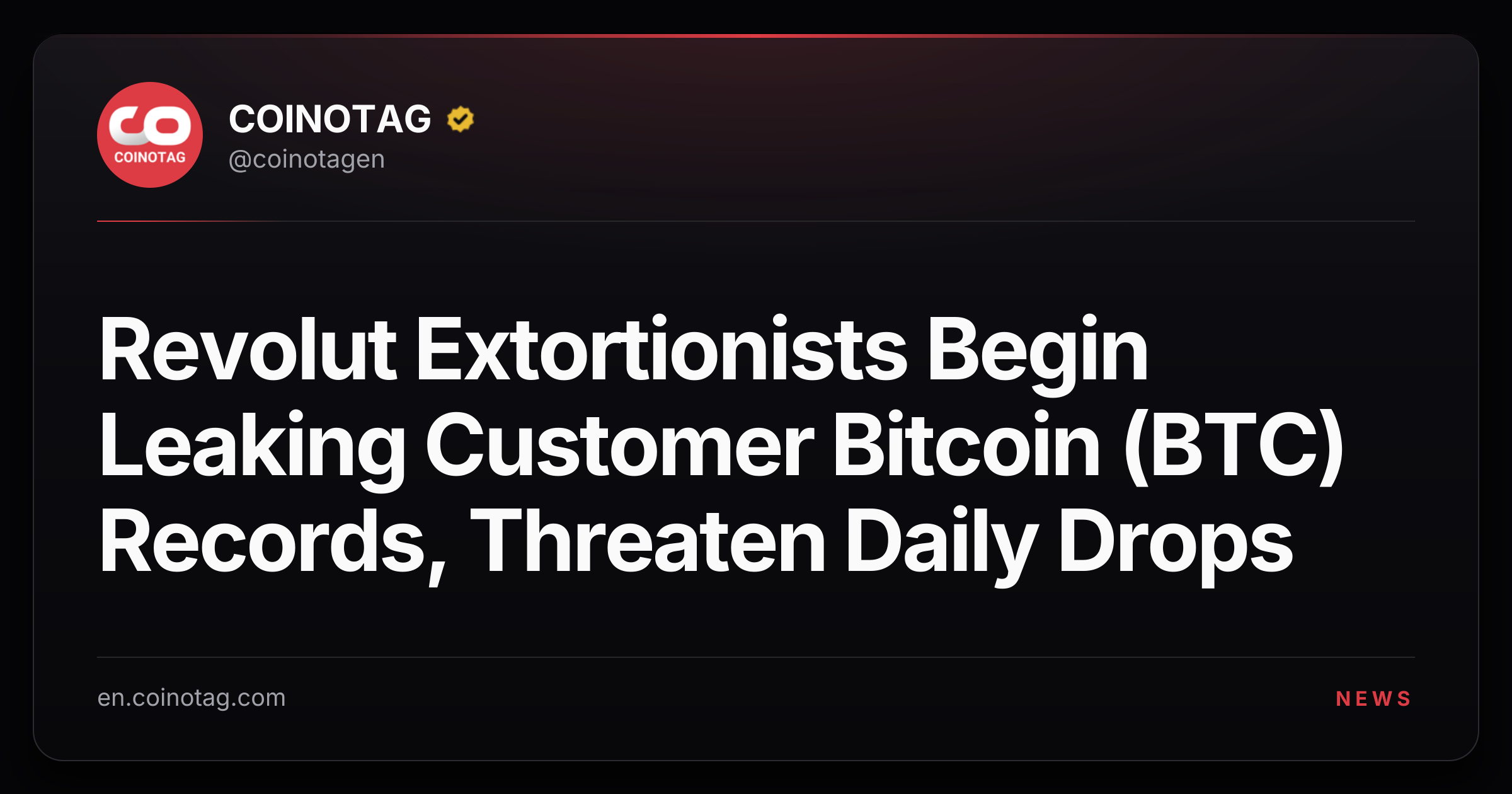 Revolut Extortionists Begin Leaking Customer Bitcoin (BTC) Records, Threaten Daily Drops