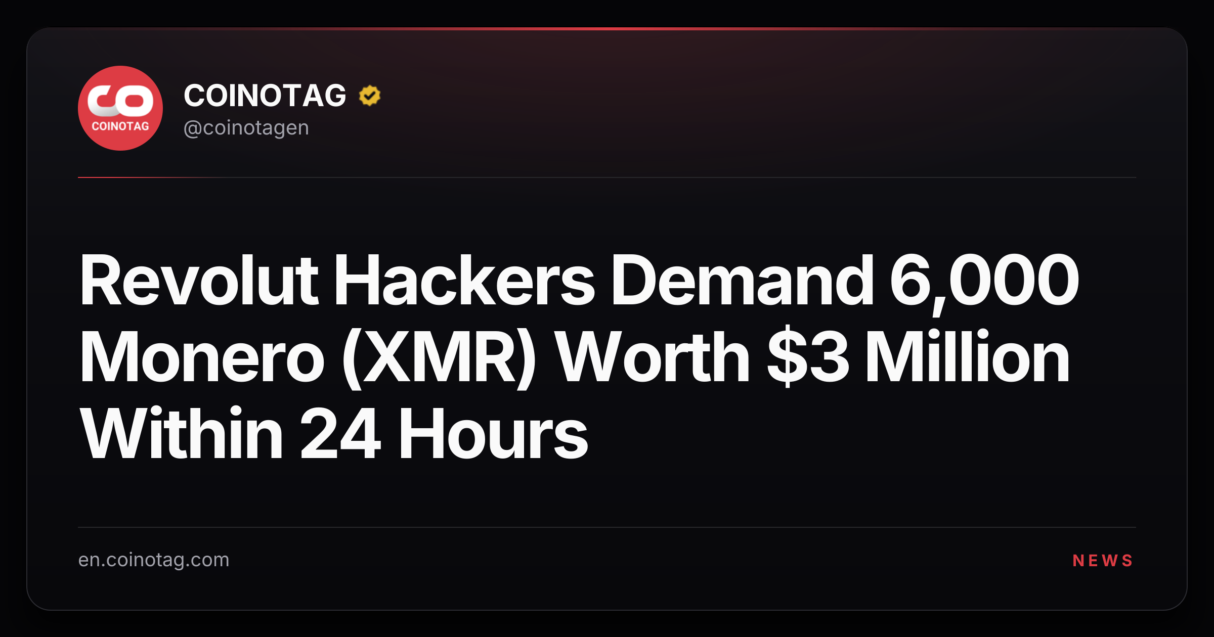 Revolut Hackers Demand 6,000 Monero (XMR) Worth $3 Million Within 24 Hours