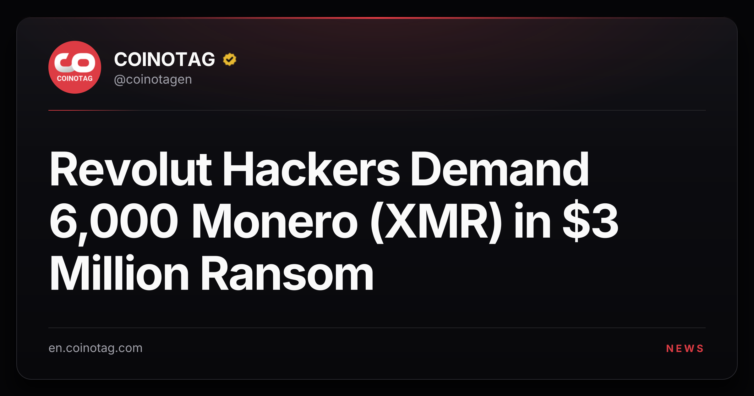 Revolut Hackers Demand 6,000 Monero (XMR) in $3 Million Ransom
