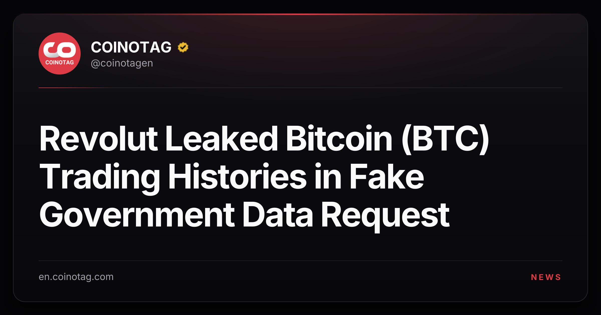 Revolut Leaked Bitcoin (BTC) Trading Histories in Fake Government Data Request