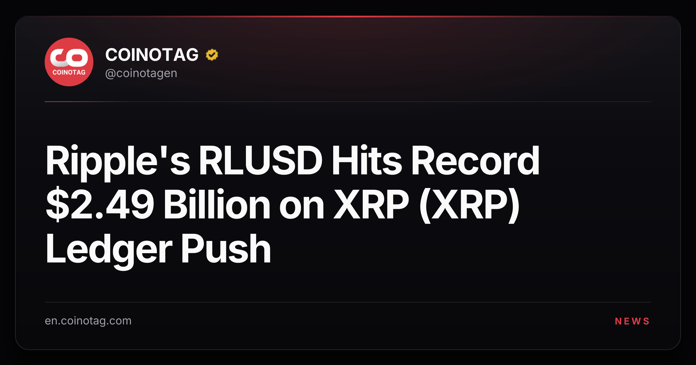 Ripple's RLUSD Hits Record $2.49 Billion on XRP (XRP) Ledger Push