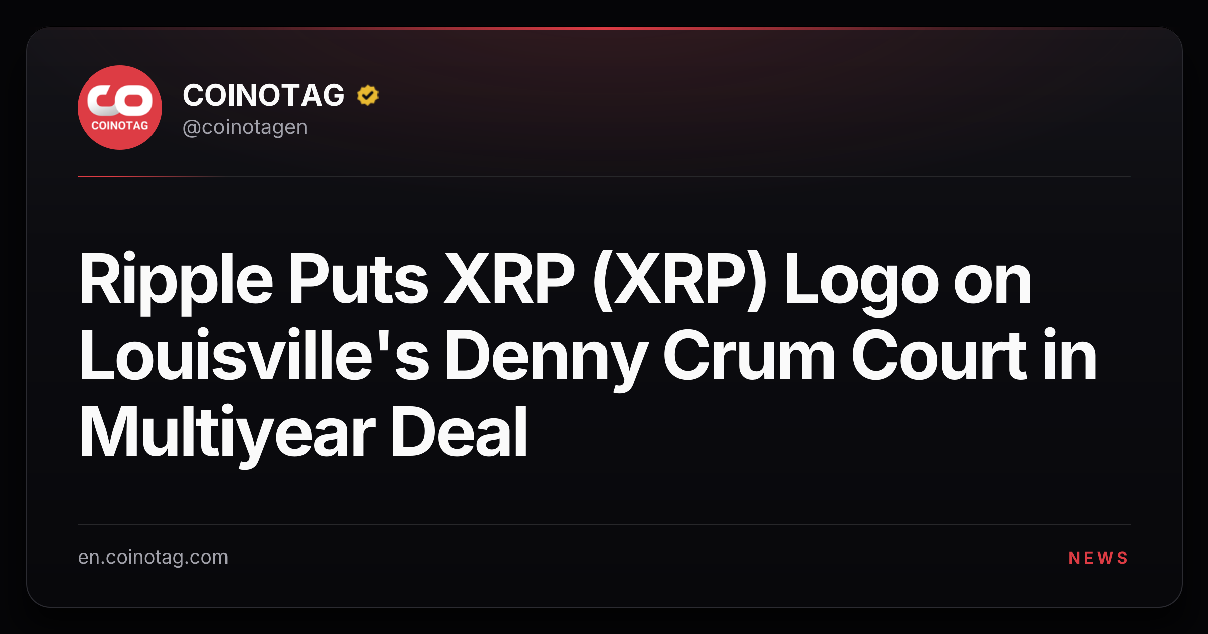 Ripple Puts XRP (XRP) Logo on Louisville's Denny Crum Court in Multiyear Deal