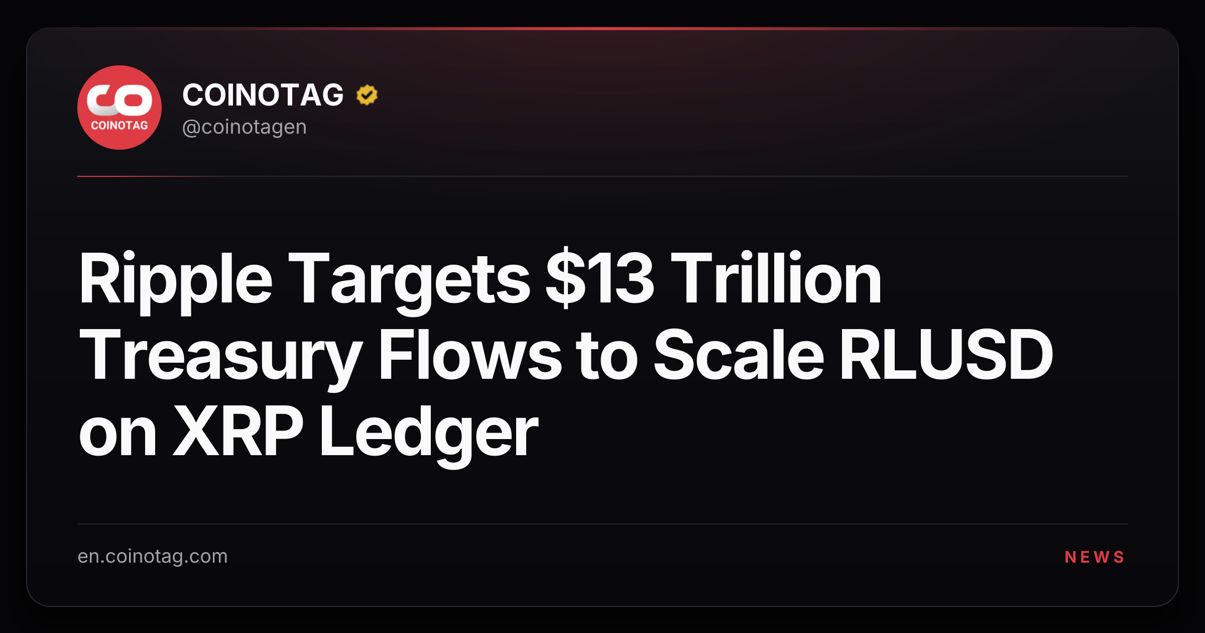 Ripple Targets $13 Trillion Treasury Flows to Scale RLUSD on XRP Ledger