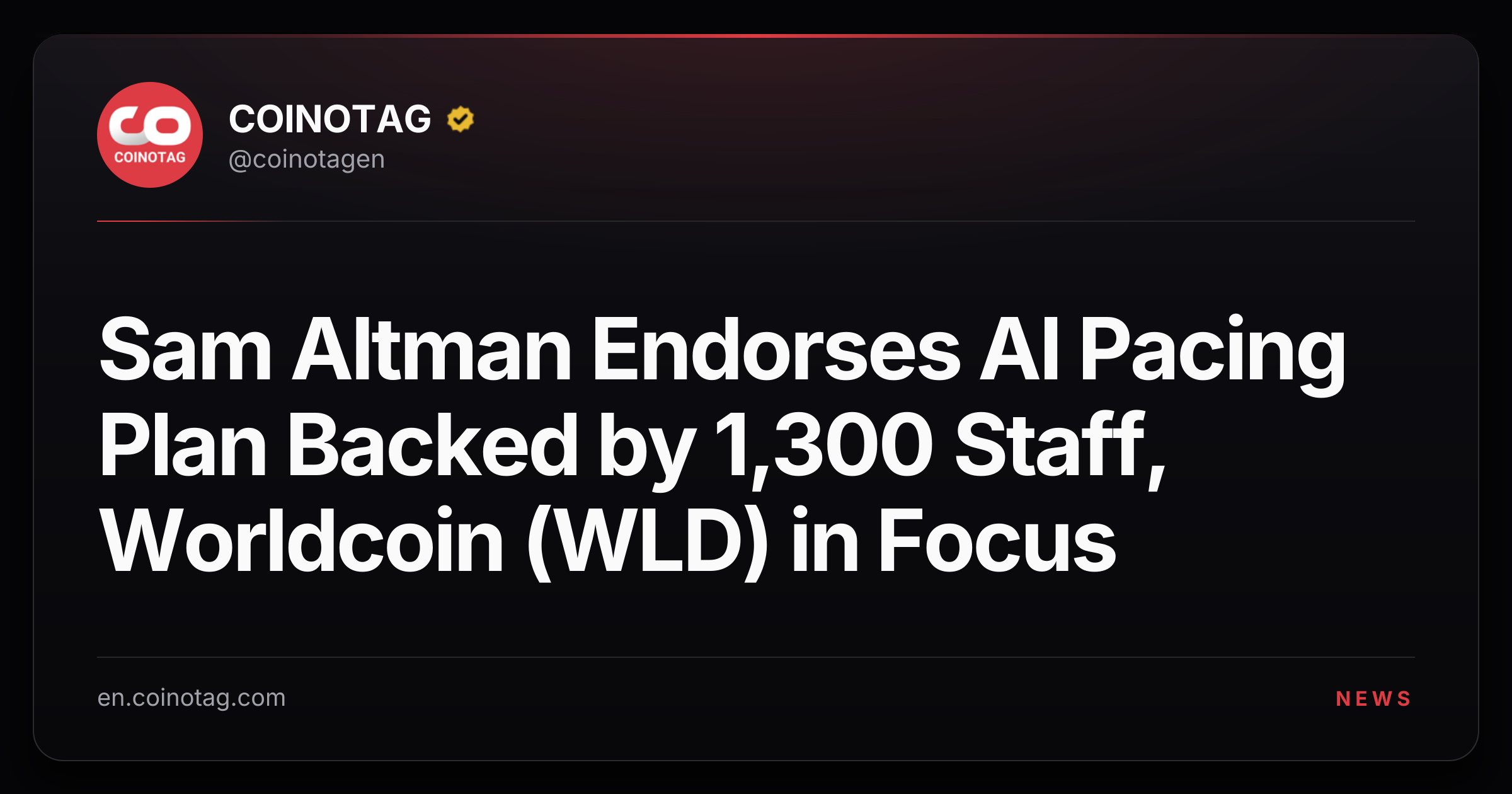 Sam Altman Endorses AI Pacing Plan Backed by 1,300 Staff, Worldcoin (WLD) in Focus