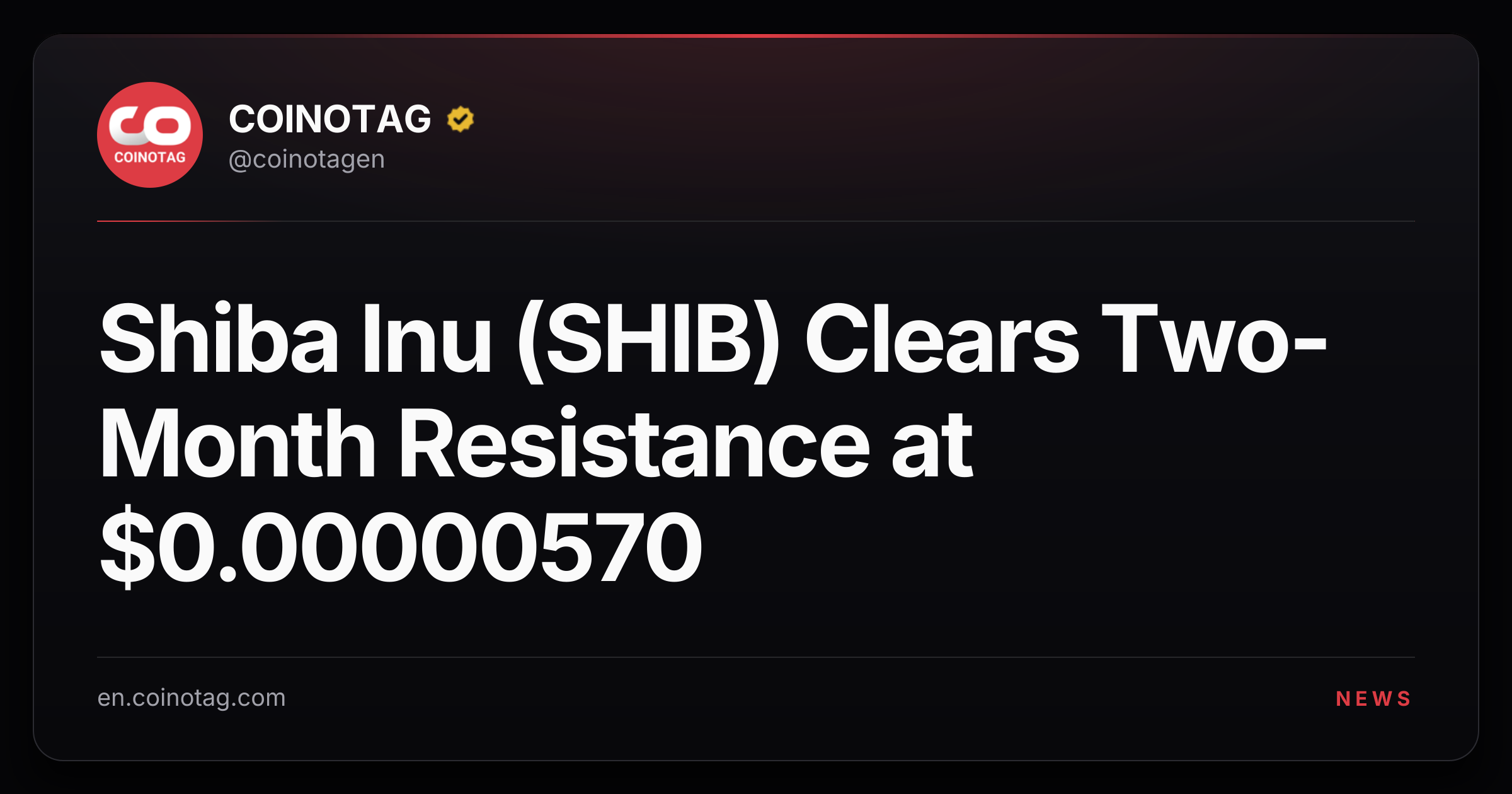 Shiba Inu (SHIB) Clears Two-Month Resistance at $0.00000570