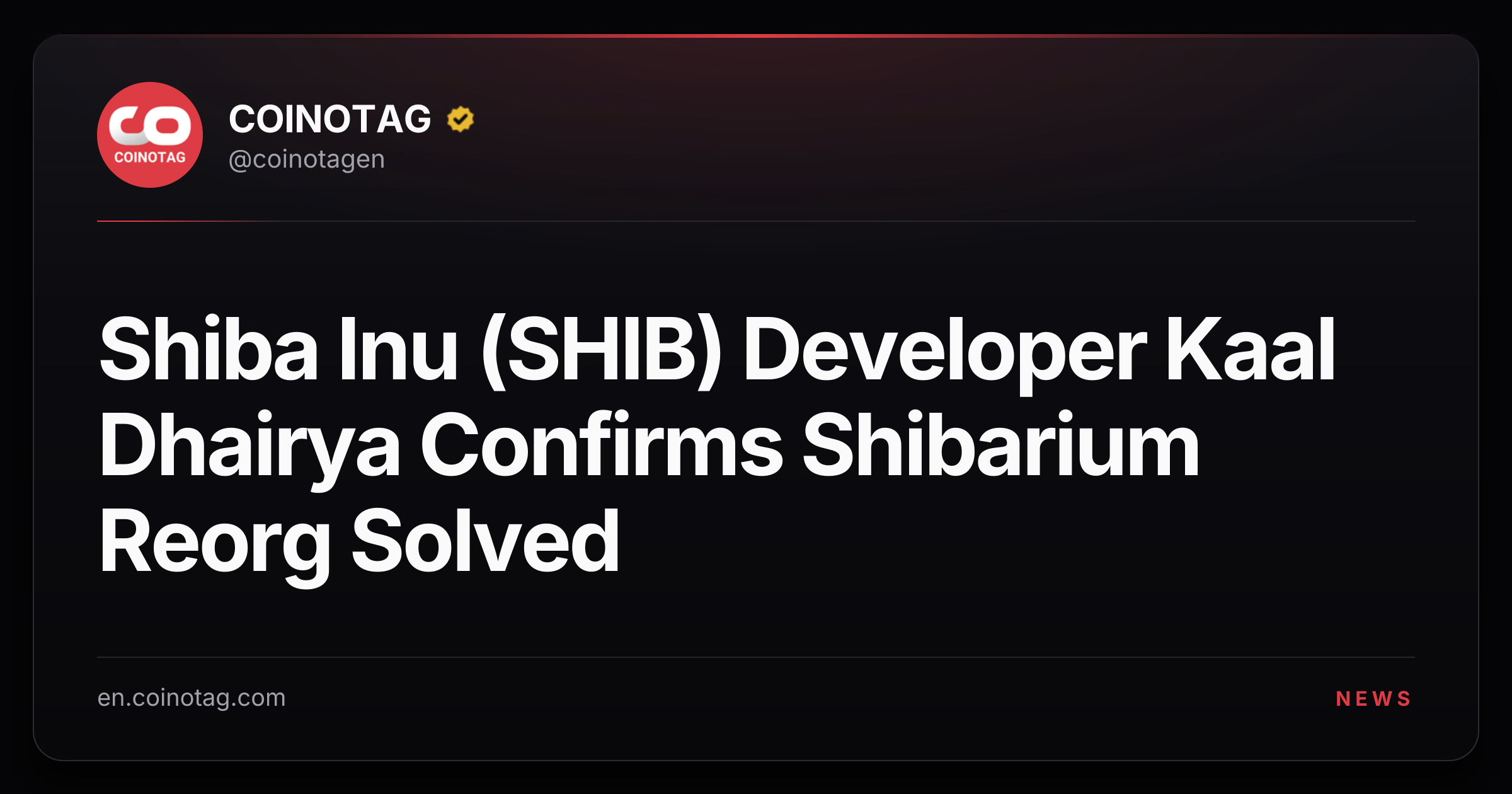 Shiba Inu (SHIB) Developer Kaal Dhairya Confirms Shibarium Reorg Solved