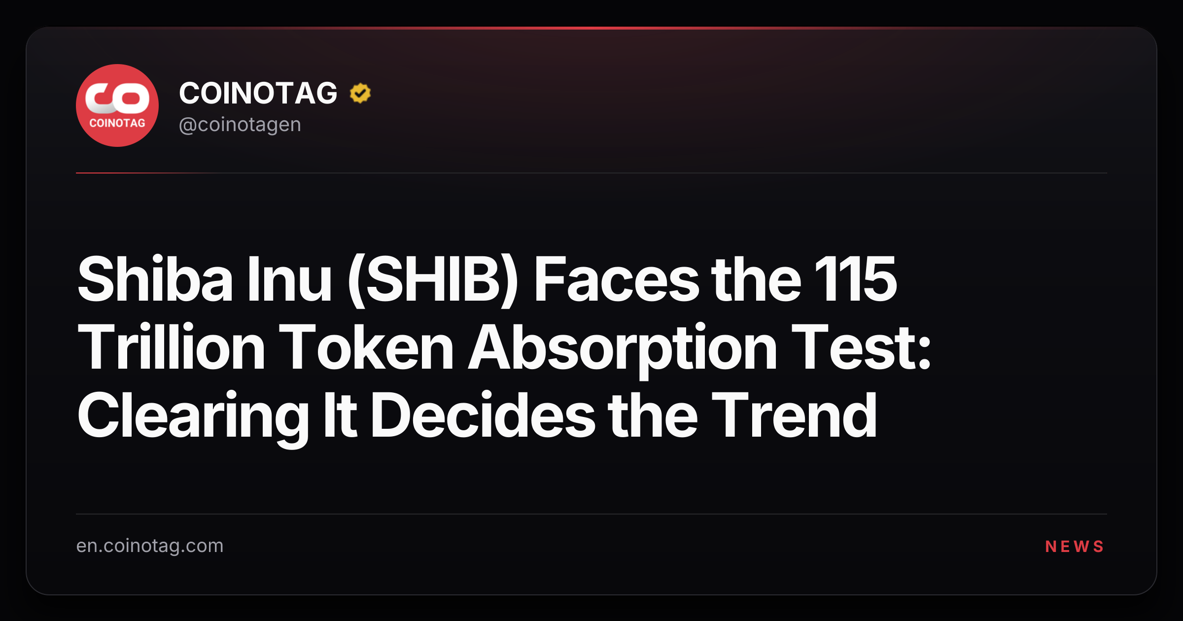 Shiba Inu (SHIB) Faces the 115 Trillion Token Absorption Test: Clearing It Decides the Trend