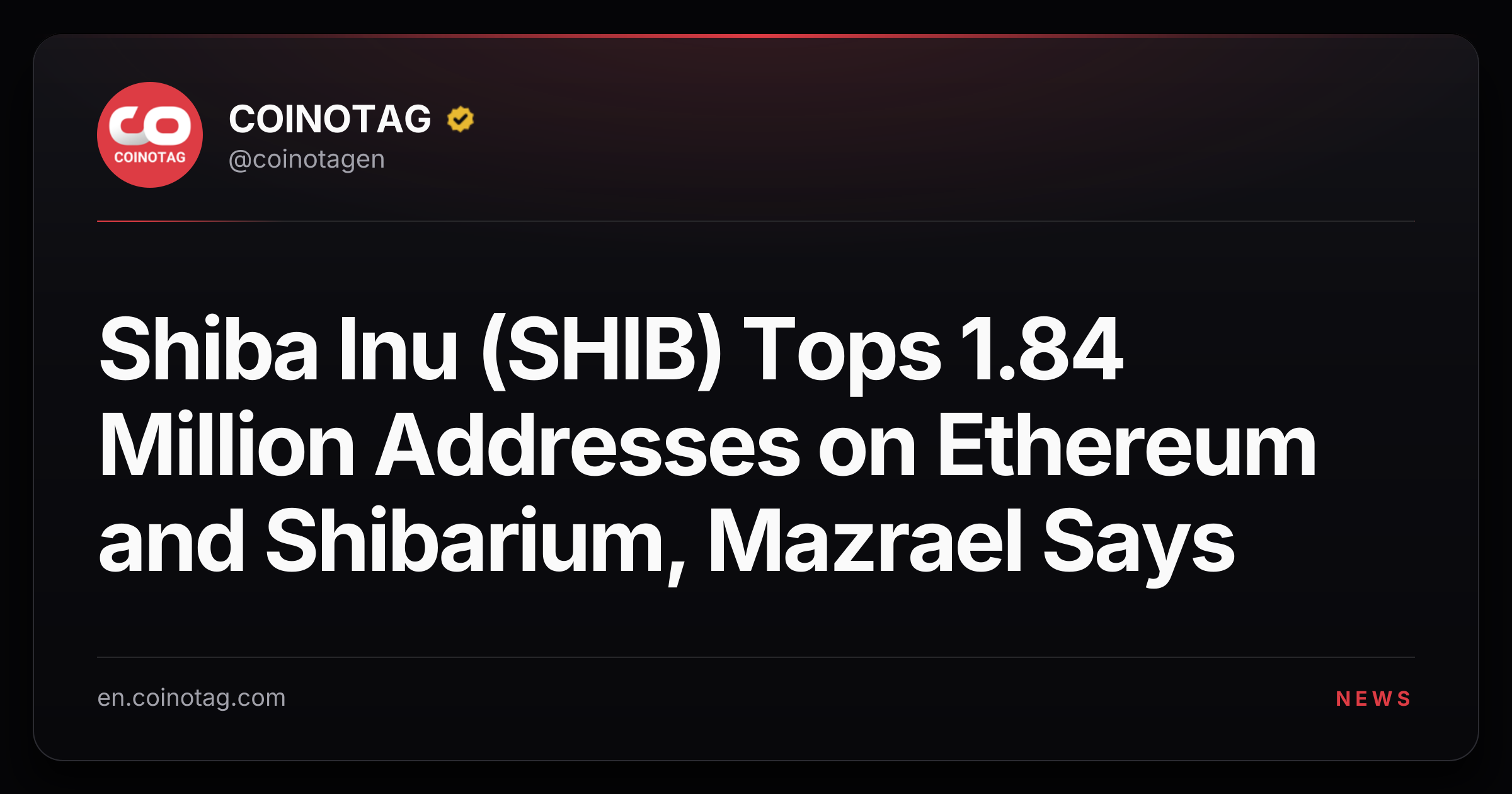 Shiba Inu (SHIB) Tops 1.84 Million Addresses on Ethereum and Shibarium, Mazrael Says