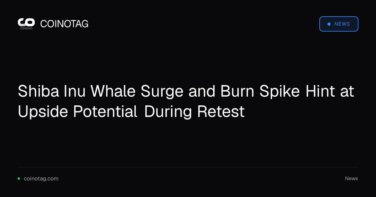 Shiba Inu Whale Surge and Burn Spike Hint at Upside Potential During Retest