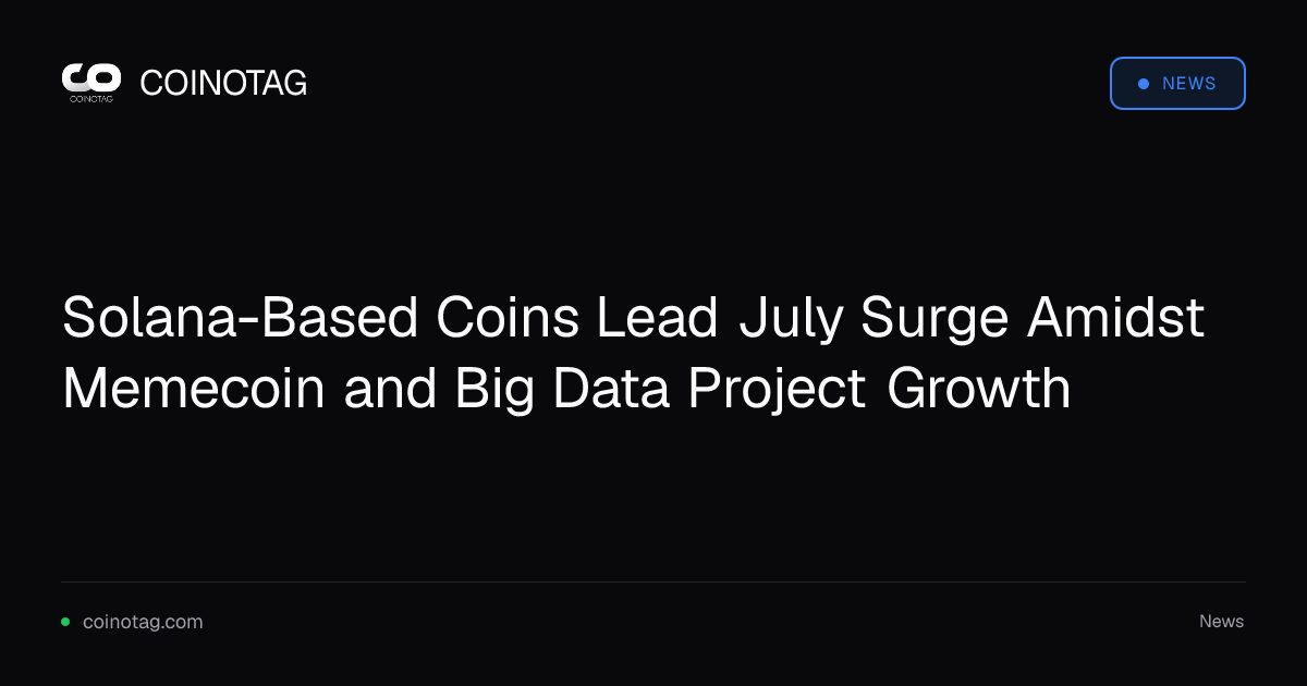 Solana-Based Coins Lead July Surge Amidst Memecoin and Big Data Project Growth