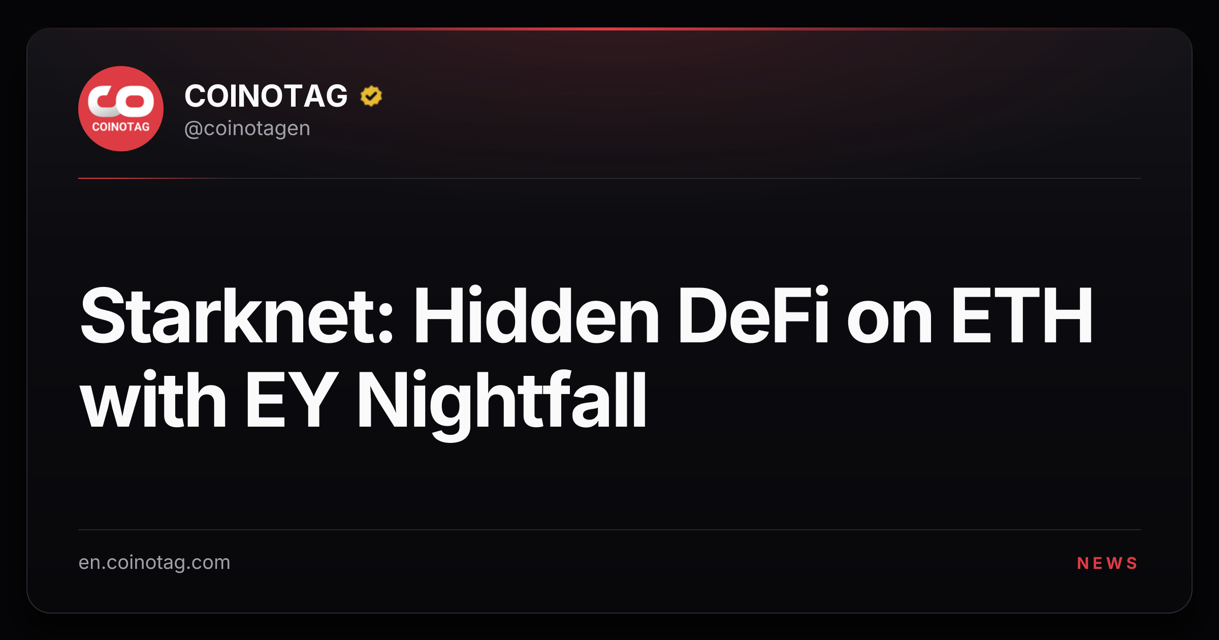 Starknet: Hidden DeFi on ETH with EY Nightfall