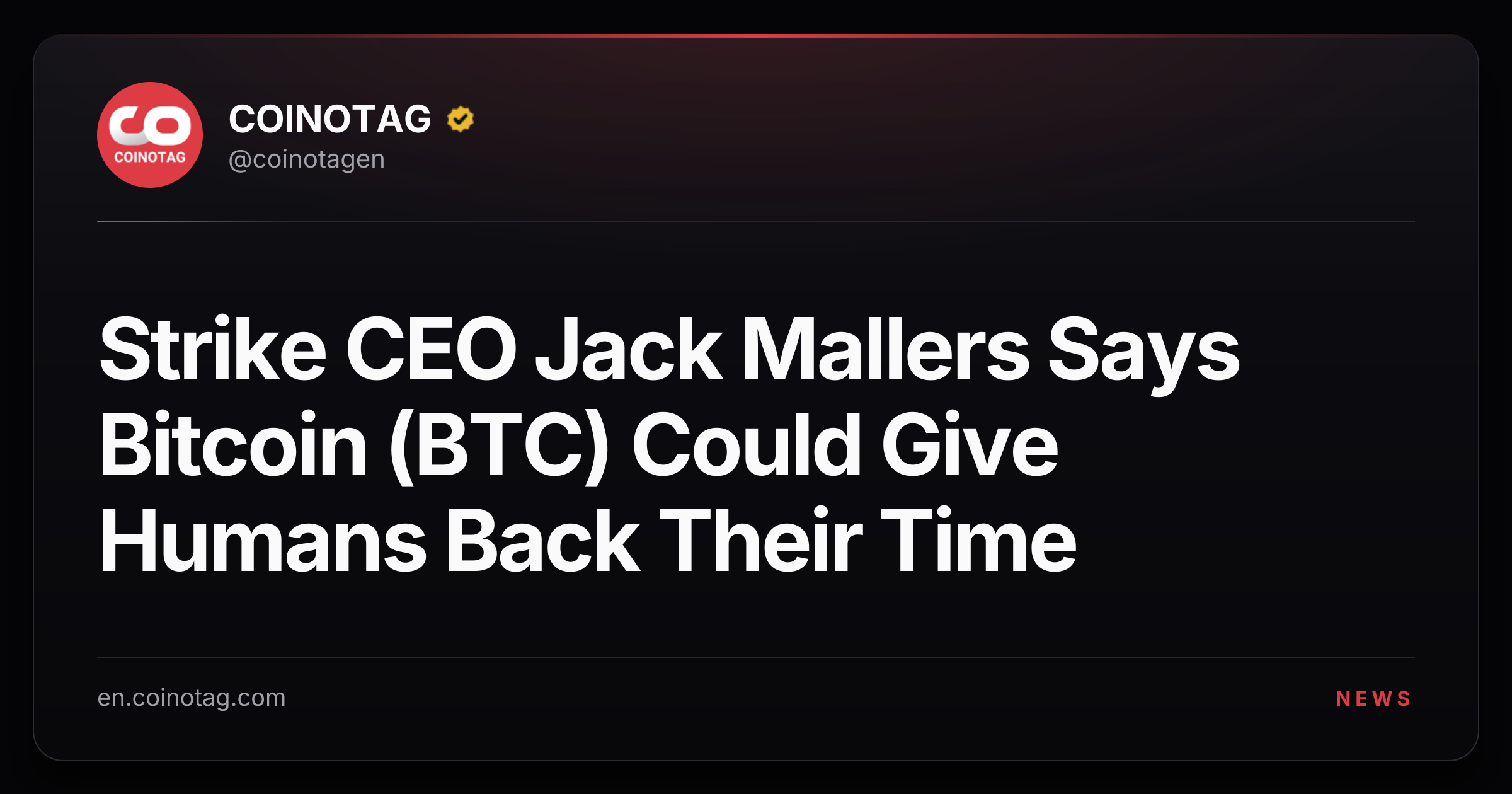 Strike CEO Jack Mallers Says Bitcoin (BTC) Could Give Humans Back Their Time