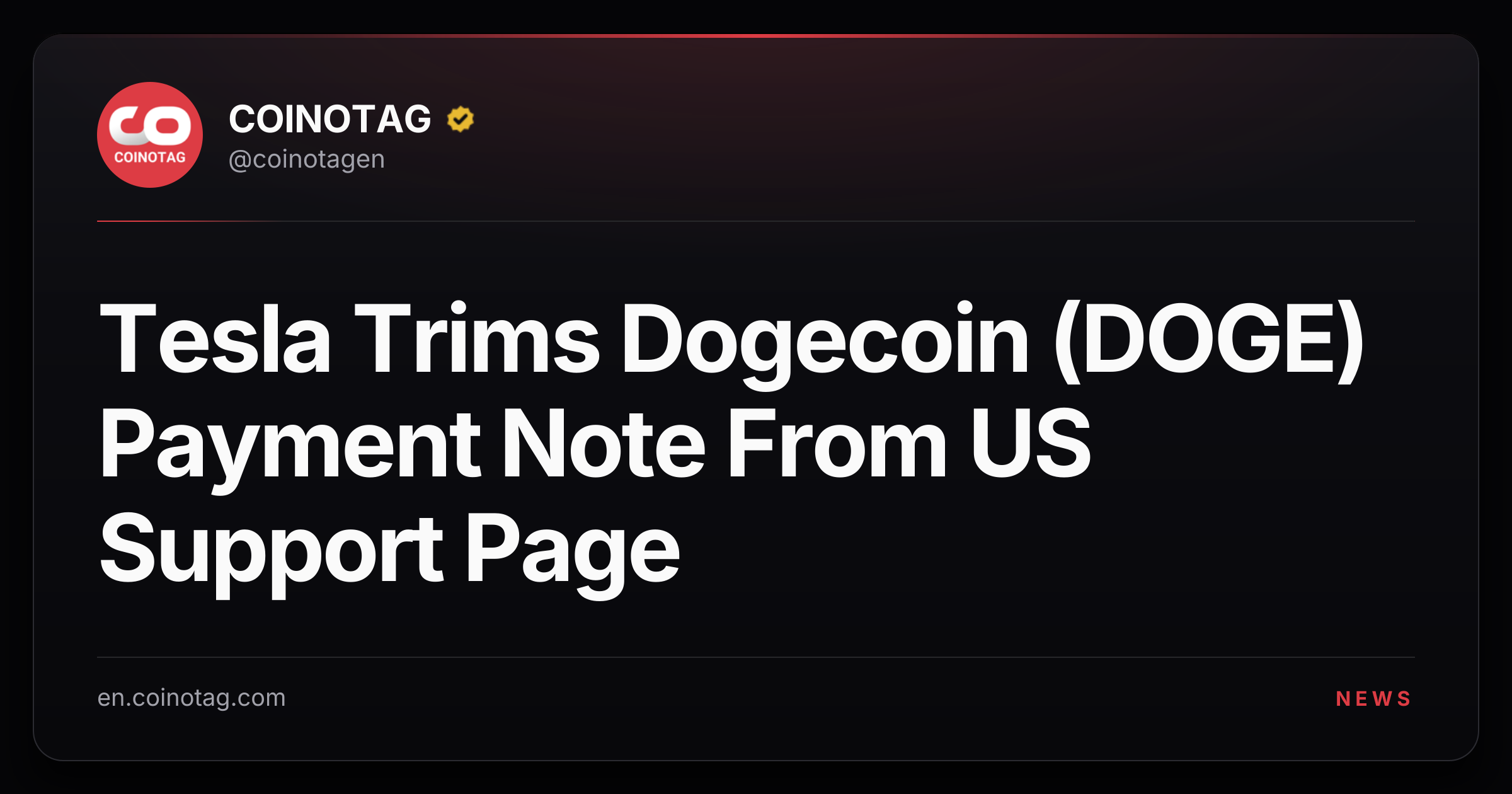 Tesla Trims Dogecoin (DOGE) Payment Note From US Support Page