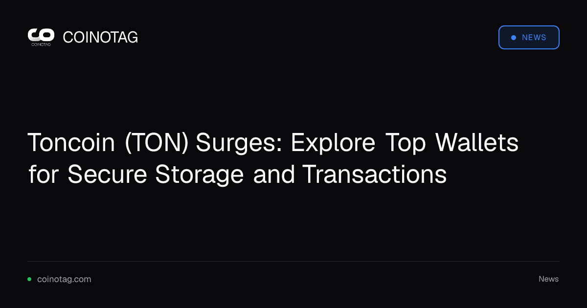 Toncoin (TON) Surges: Explore Top Wallets for Secure Storage and Transactions