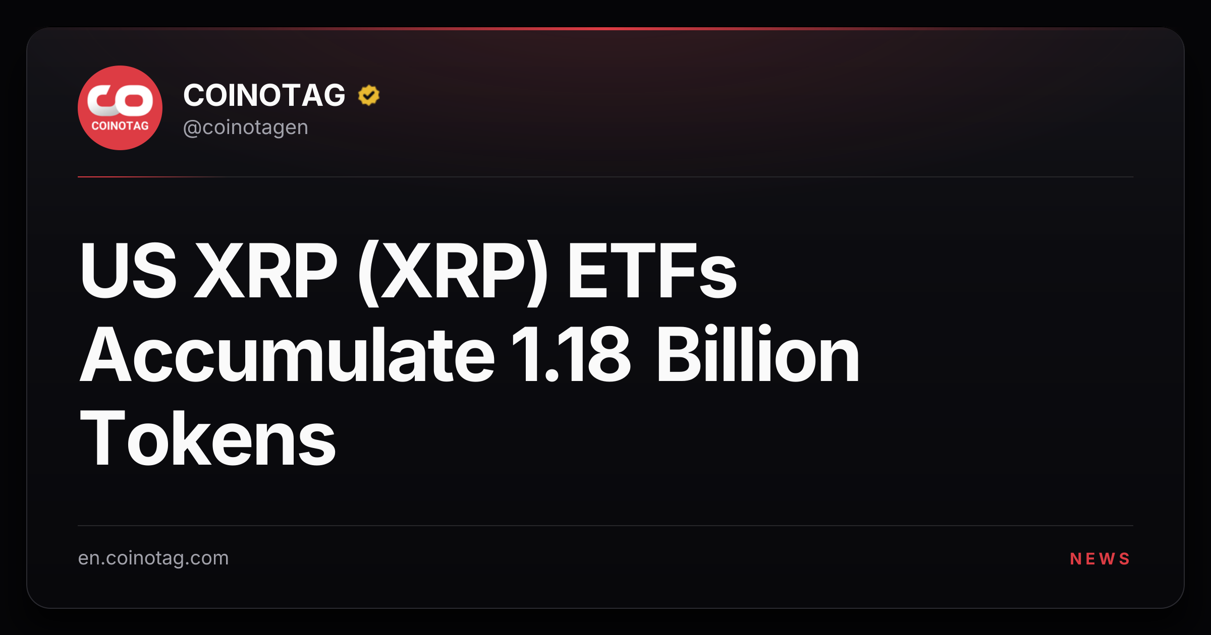 US XRP (XRP) ETFs Accumulate 1.18 Billion Tokens