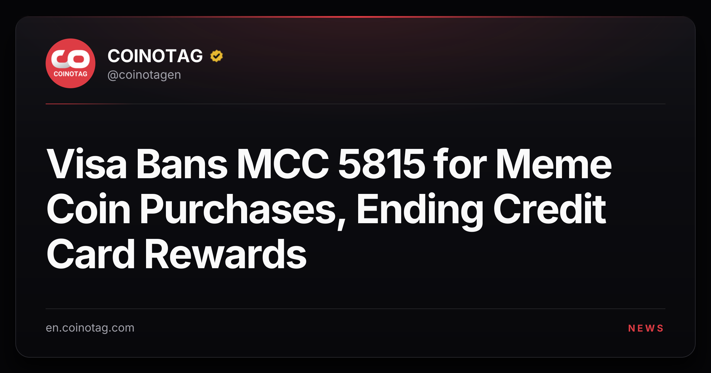 Visa Bans MCC 5815 for Meme Coin Purchases, Ending Credit Card Rewards