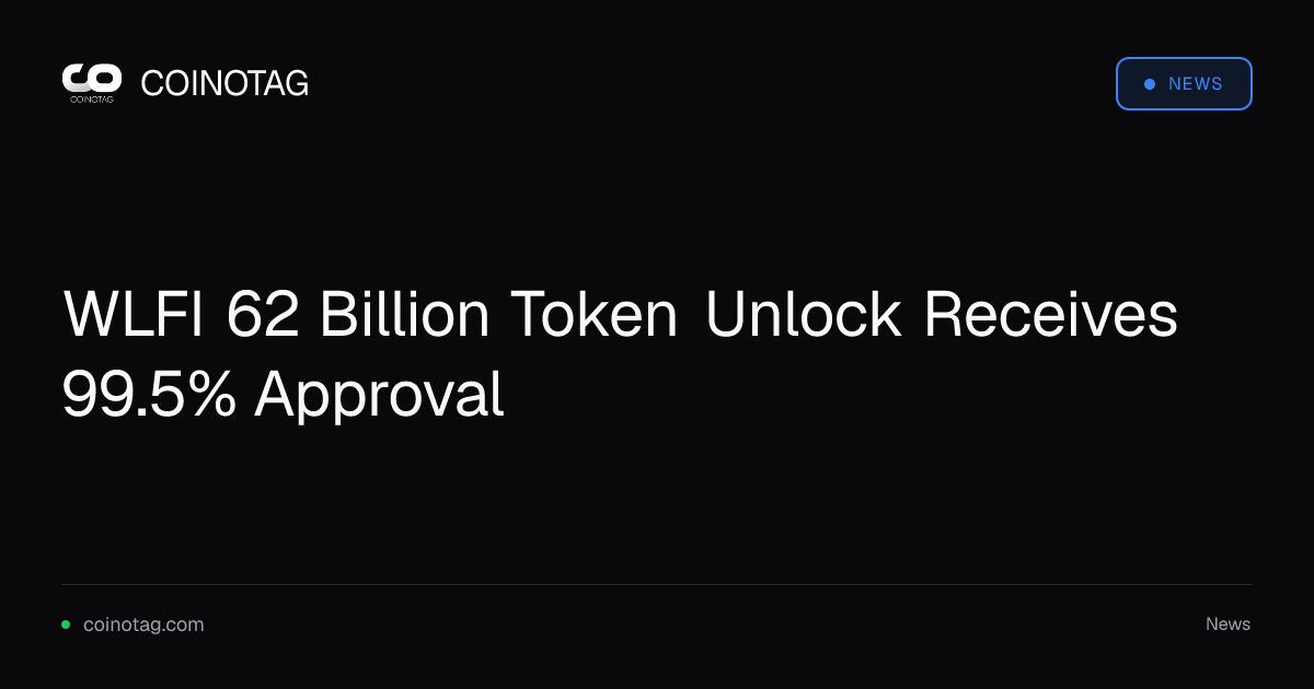 WLFI 62 Billion Token Unlock Receives 99.5% Approval